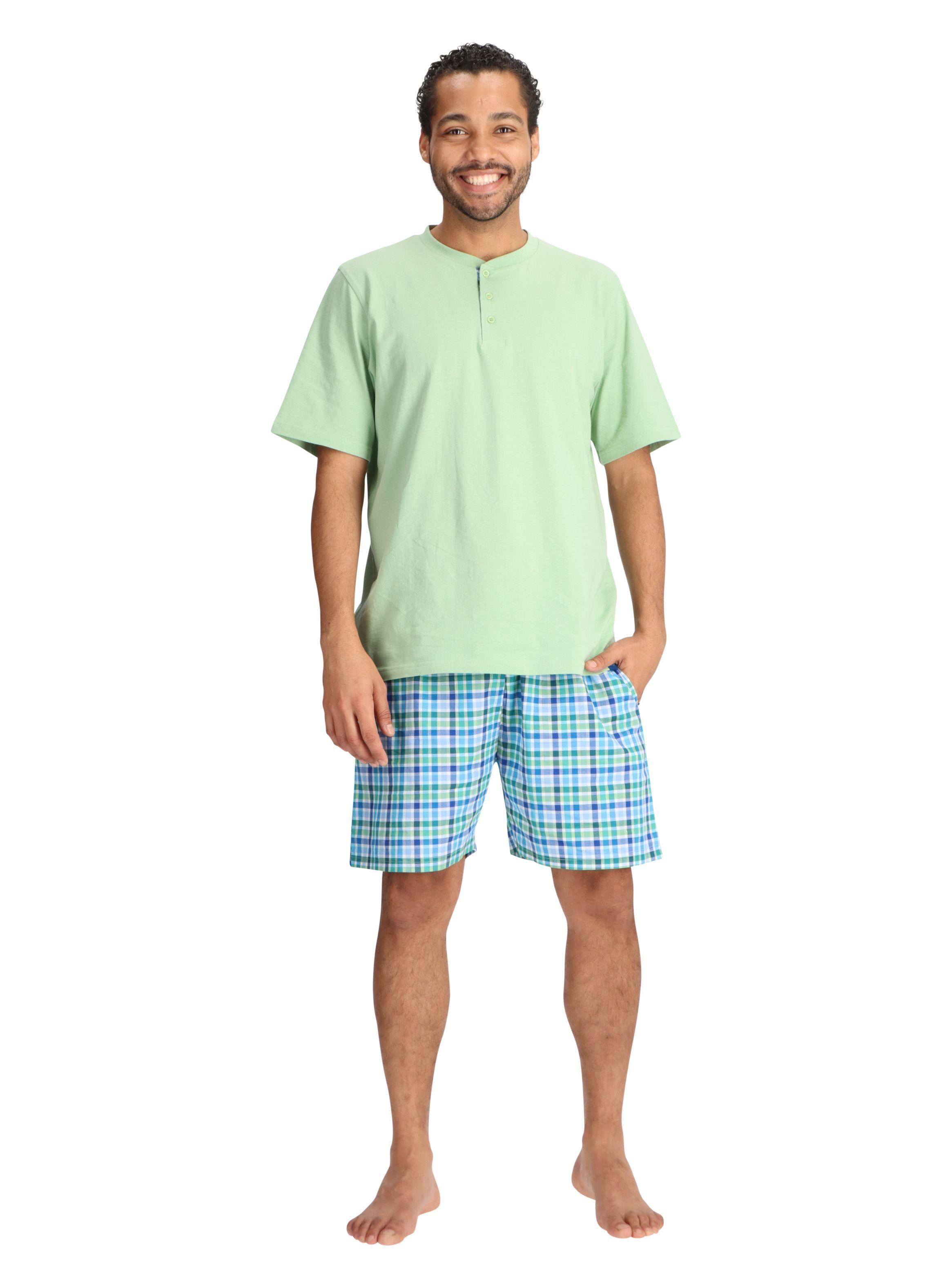 Pijama Corto Hombre Verde Mota -0