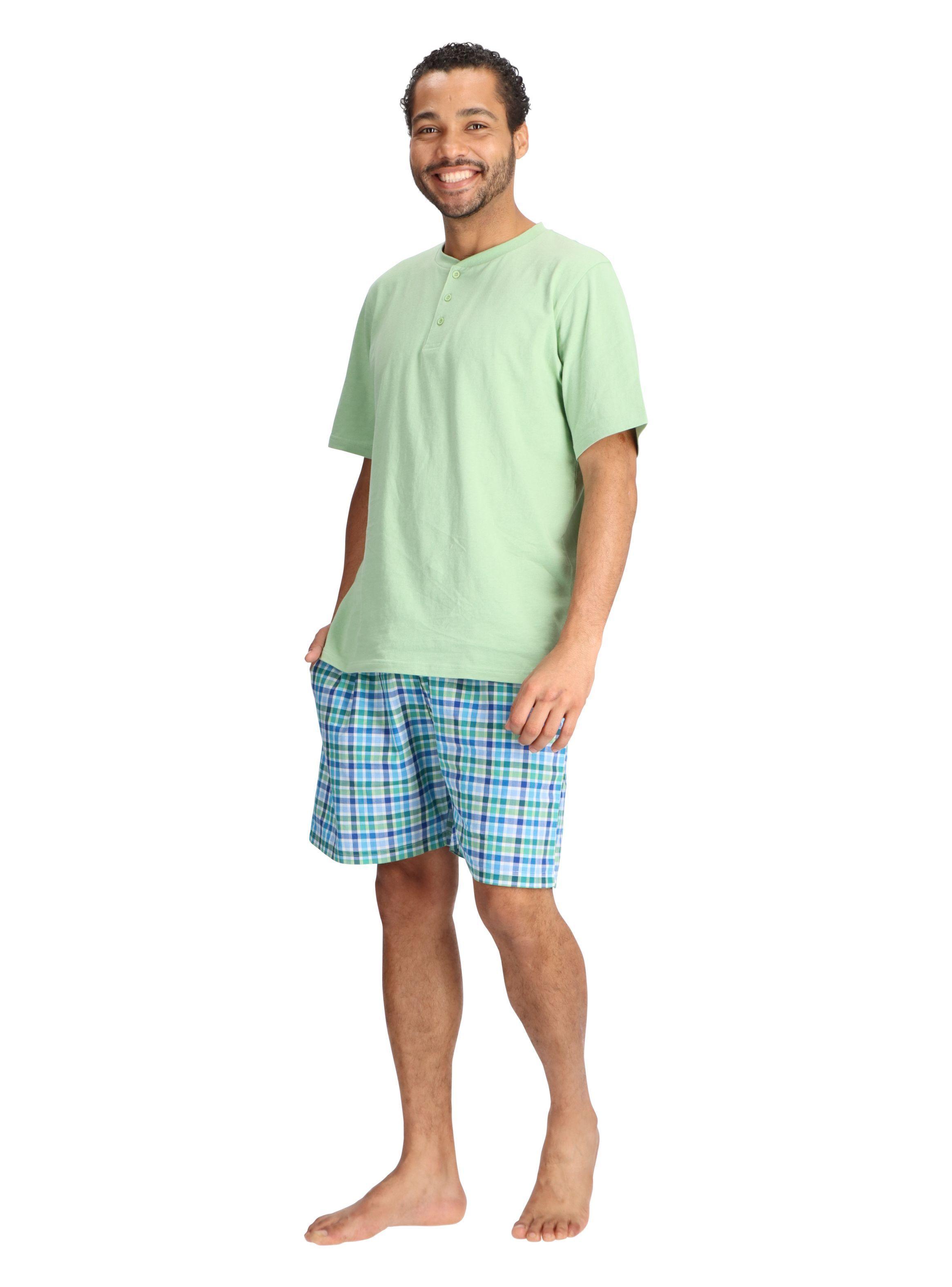 Pijama Corto Hombre Verde Mota -1