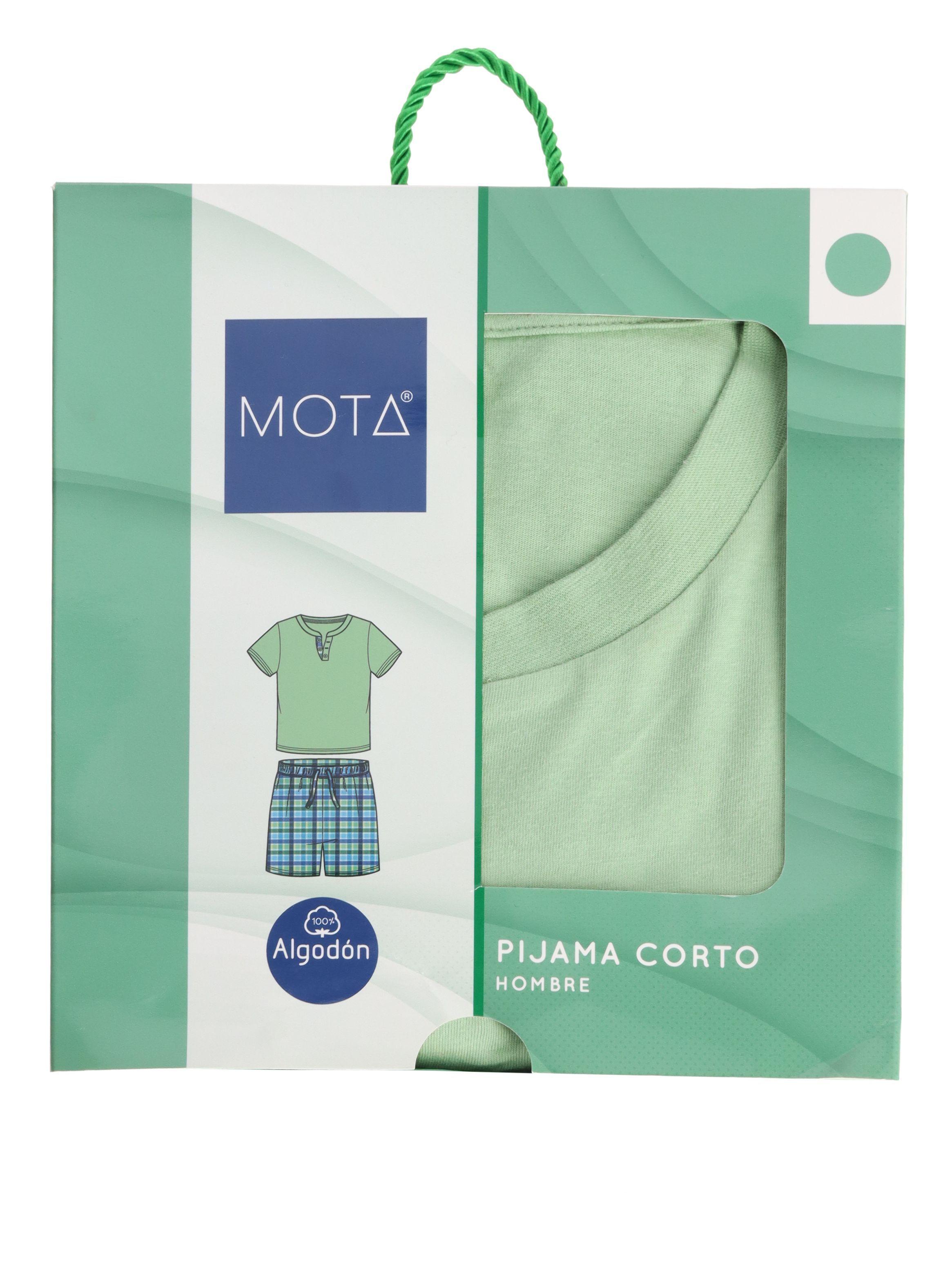 Pijama Corto Hombre Verde Mota -4