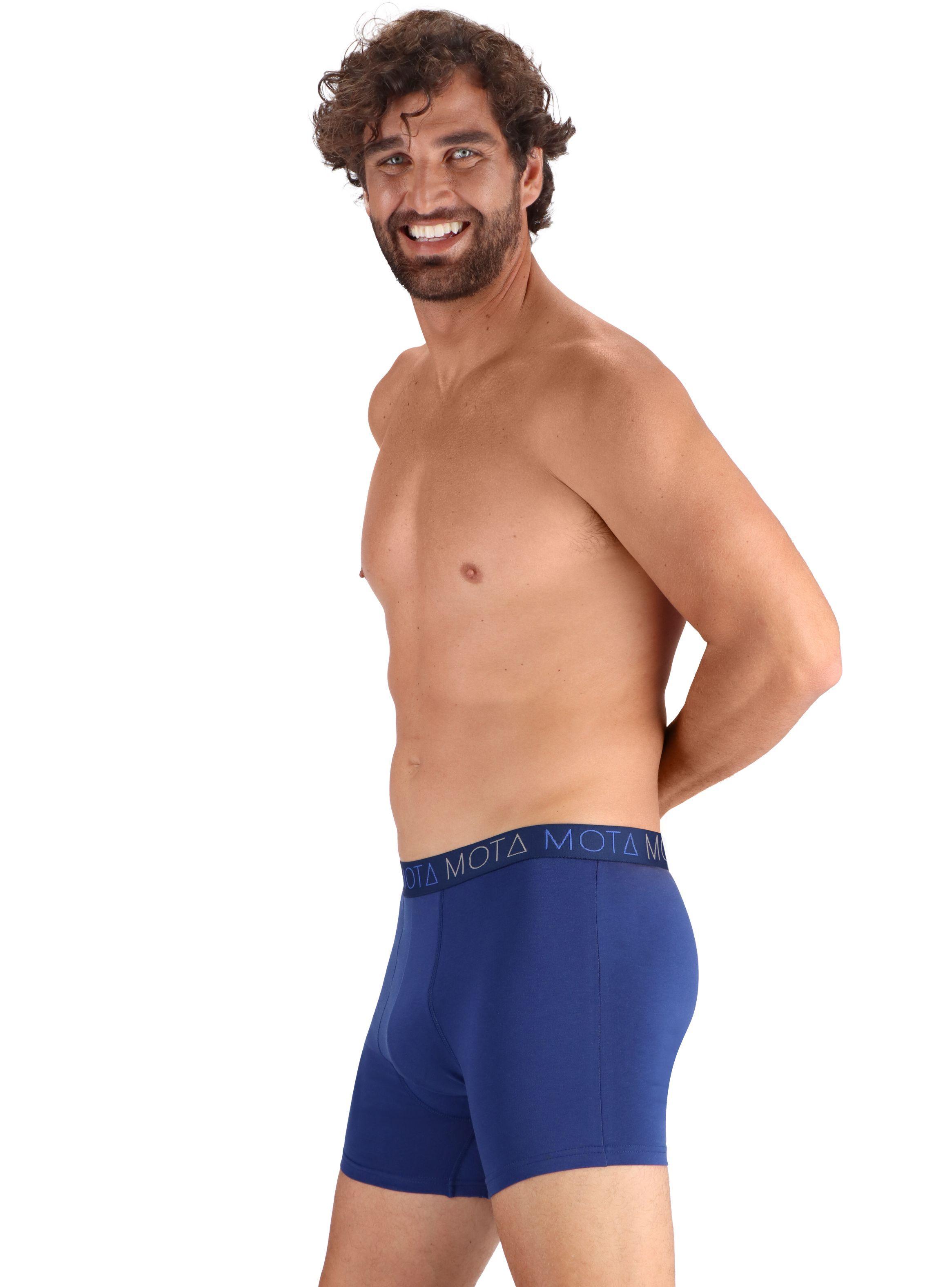 Bóxer medio azul Algodón pack 4 Mota-1