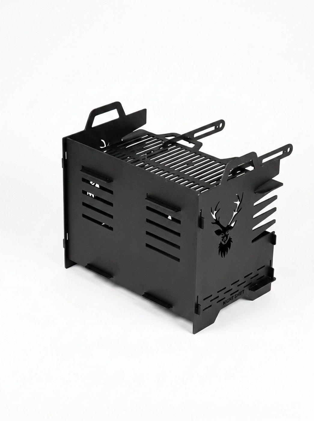 Parrilla desarmable de quincho diseño de toro con alta ajustable-1
