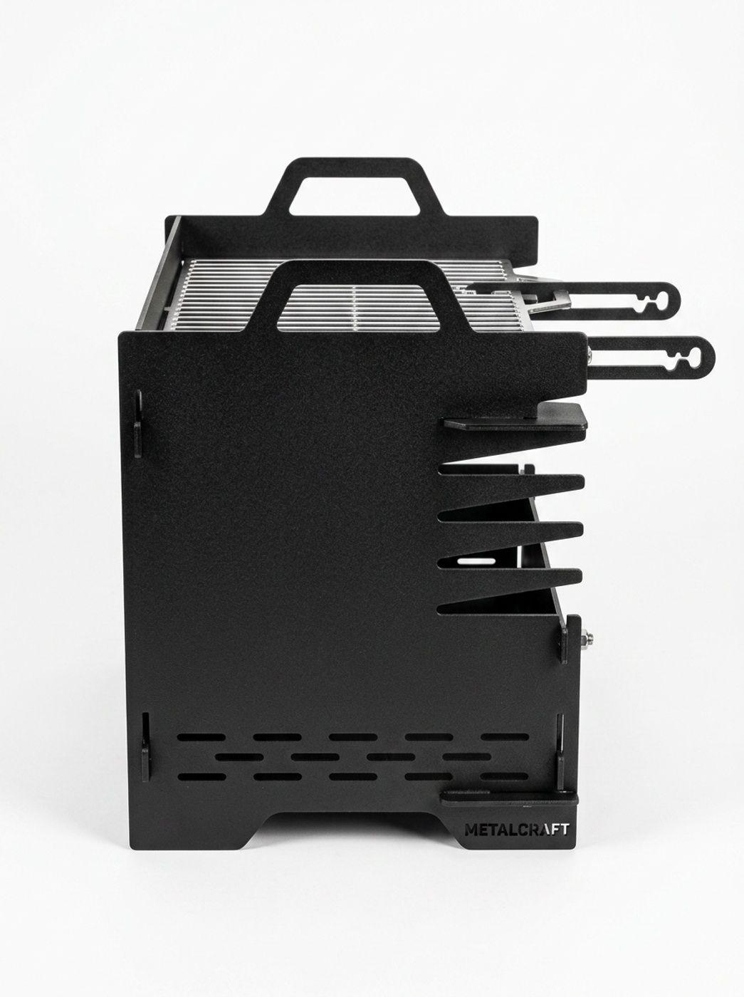 Parrilla desarmable de quincho diseño de toro con alta ajustable-2