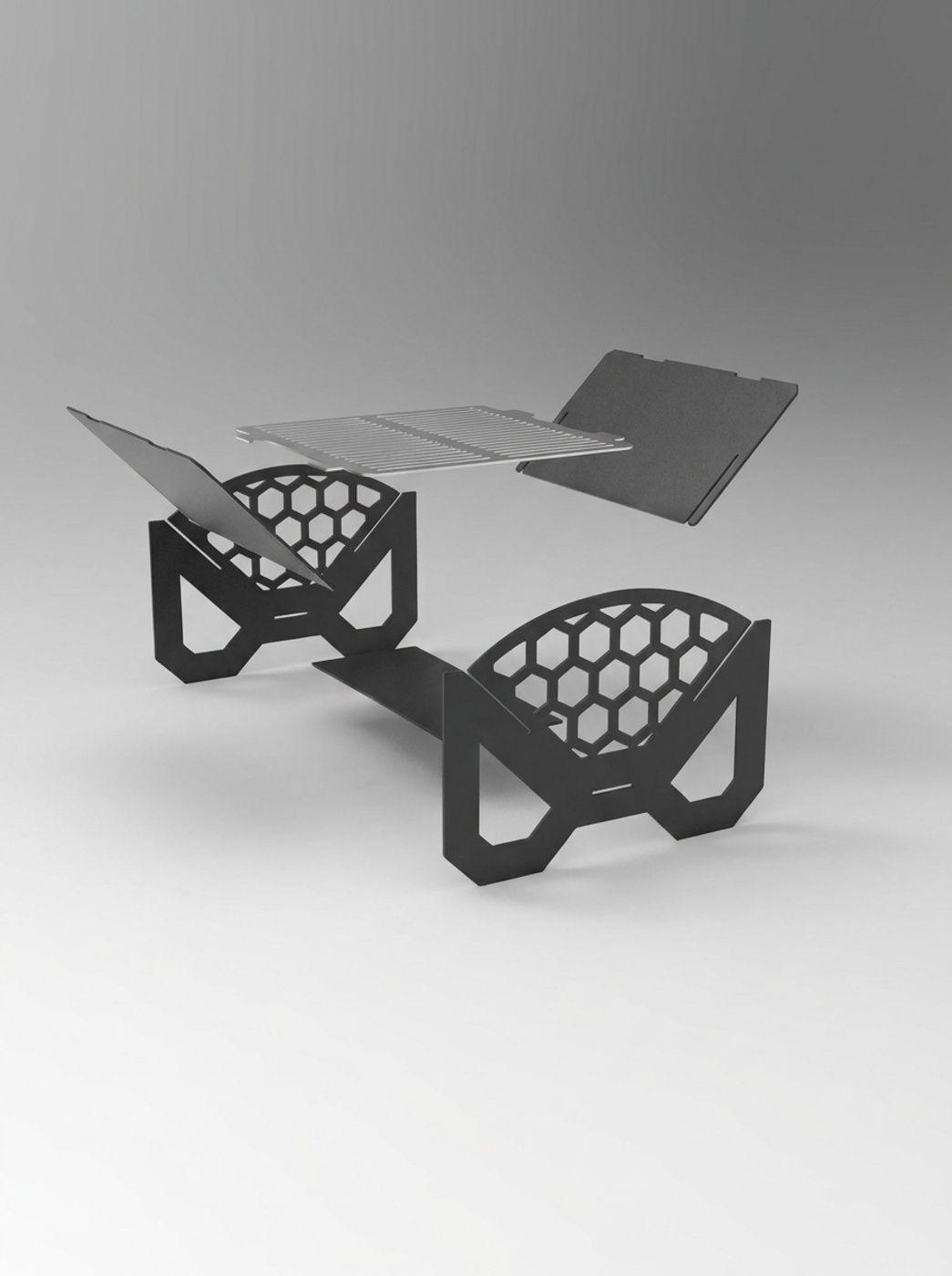 Parrilla desarmable portatil dise o panal de abeja-1