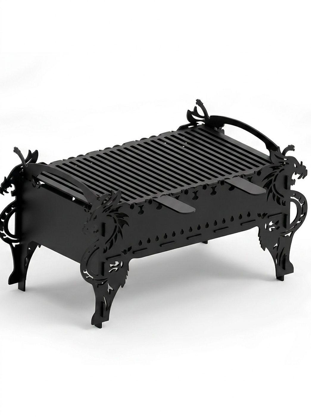 Parrilla desarmable rustica premium dise o dragon-0