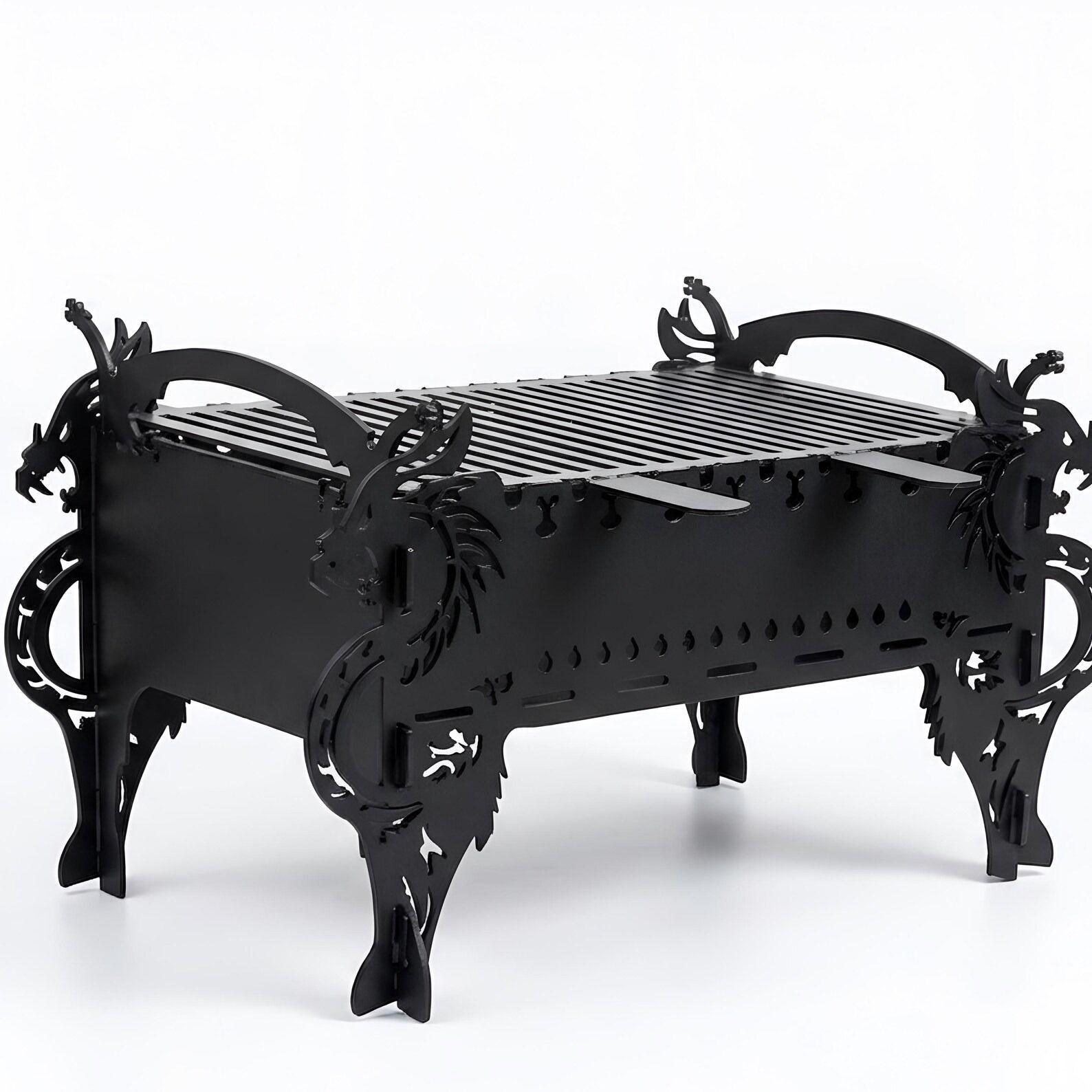 Parrilla desarmable rustica premium dise o dragon-1