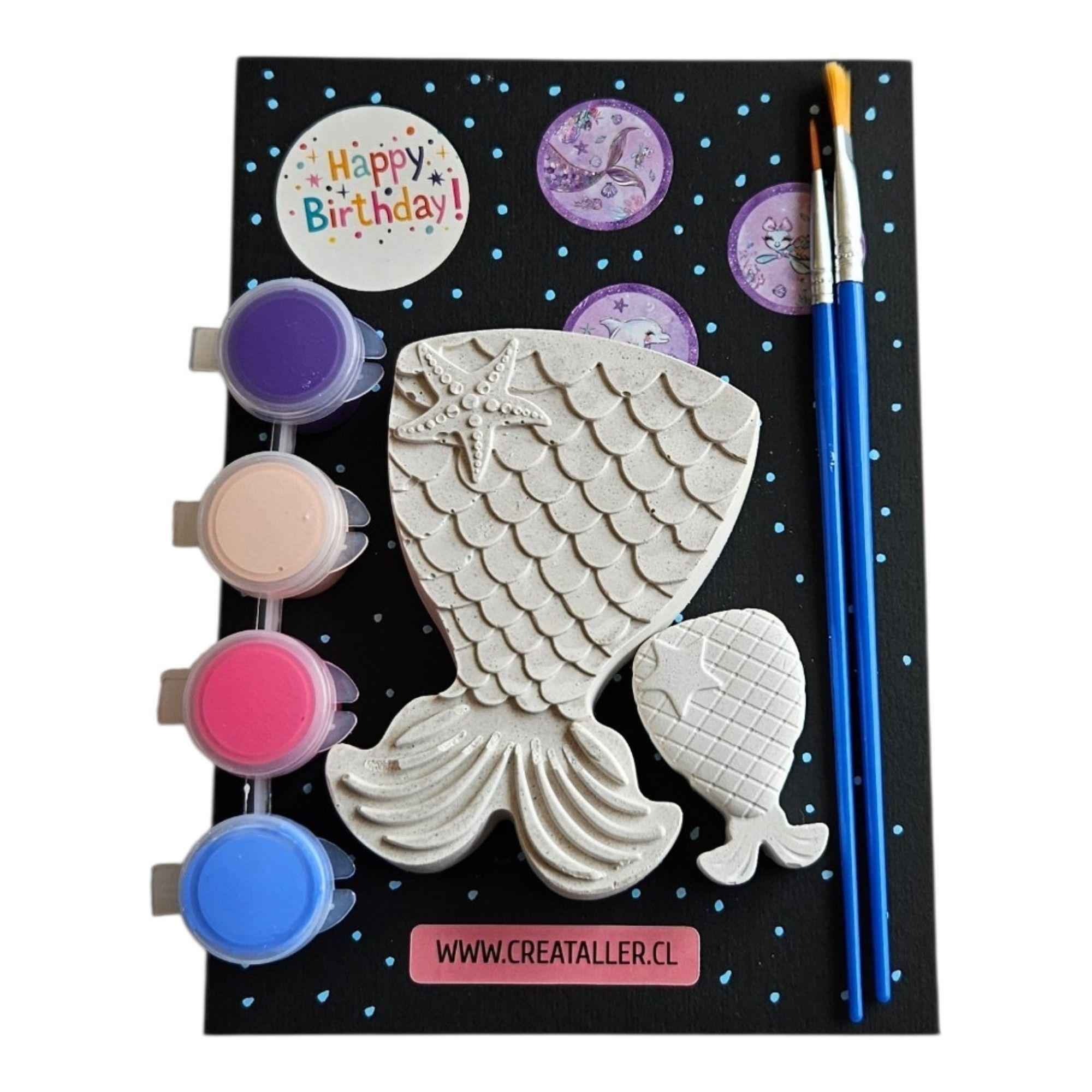 Pack de 5 kits creativo de yeso para fiestas COLAS DE SIRENA-3