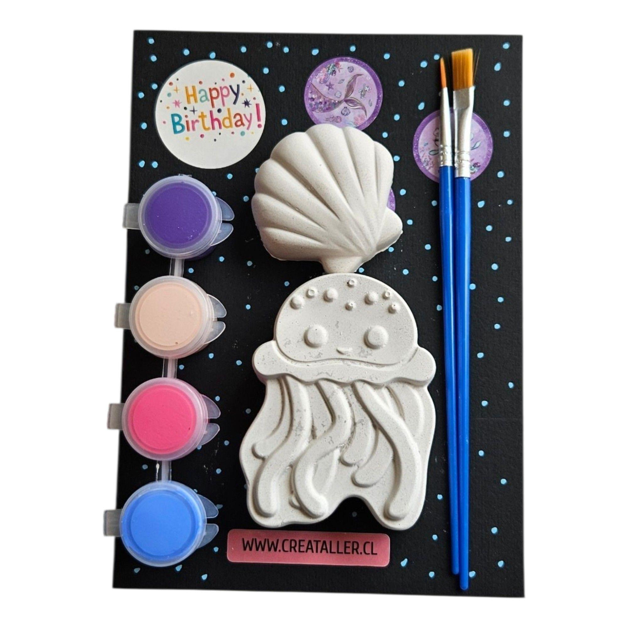 Pack de 5 kits creativo de yeso Medusa y conchita de mar-0