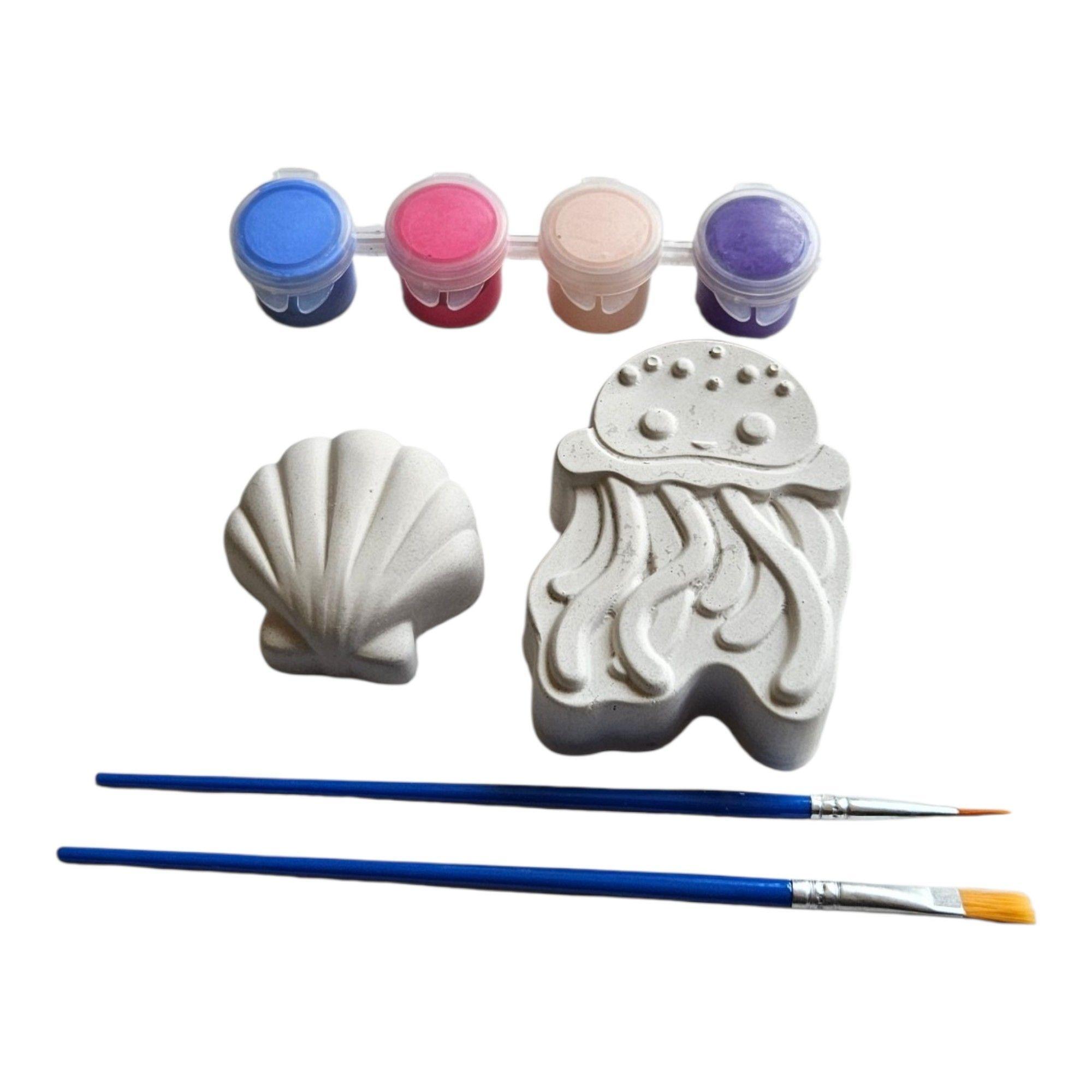 Pack de 5 kits creativo de yeso Medusa y conchita de mar-1
