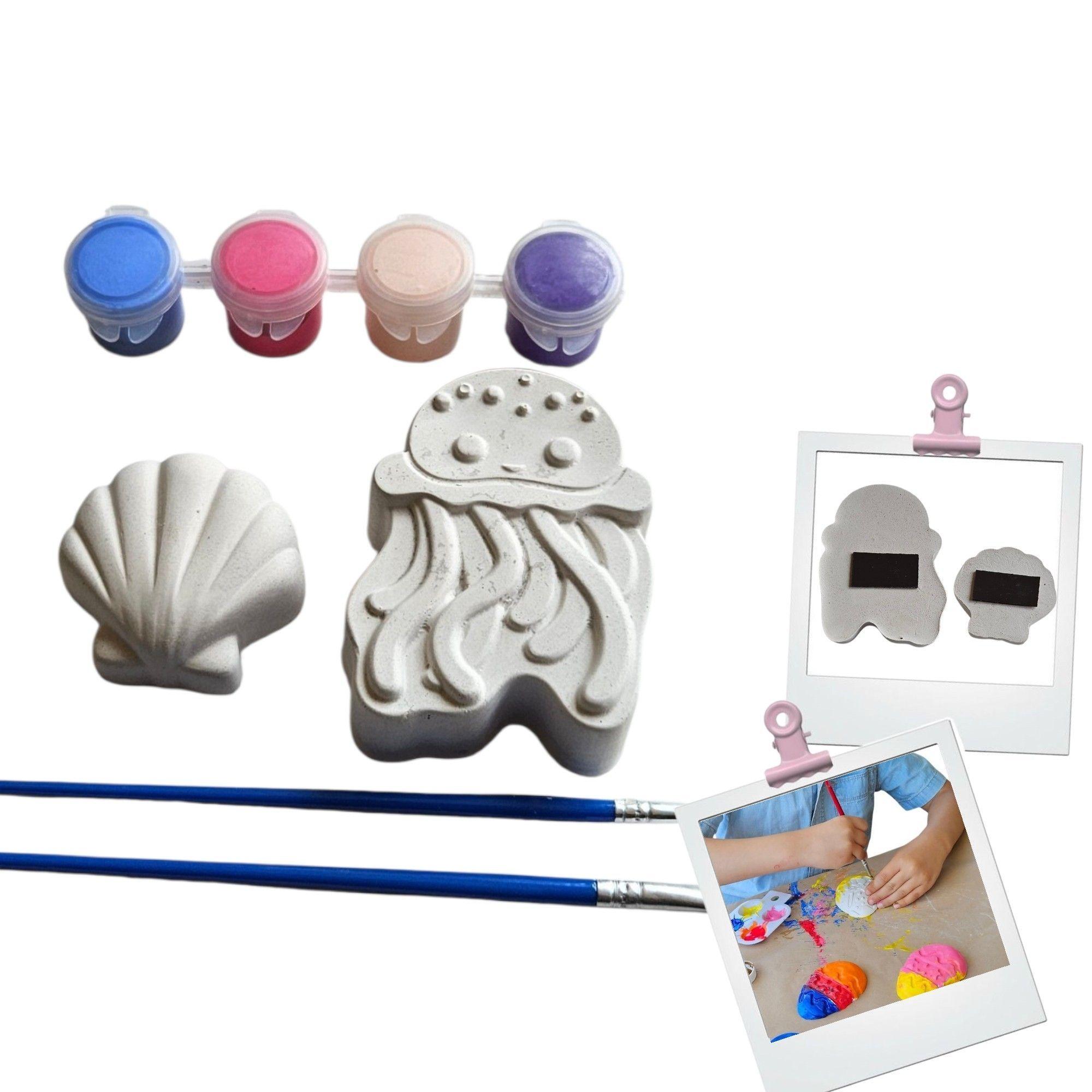 Pack de 5 kits creativo de yeso Medusa y conchita de mar-2