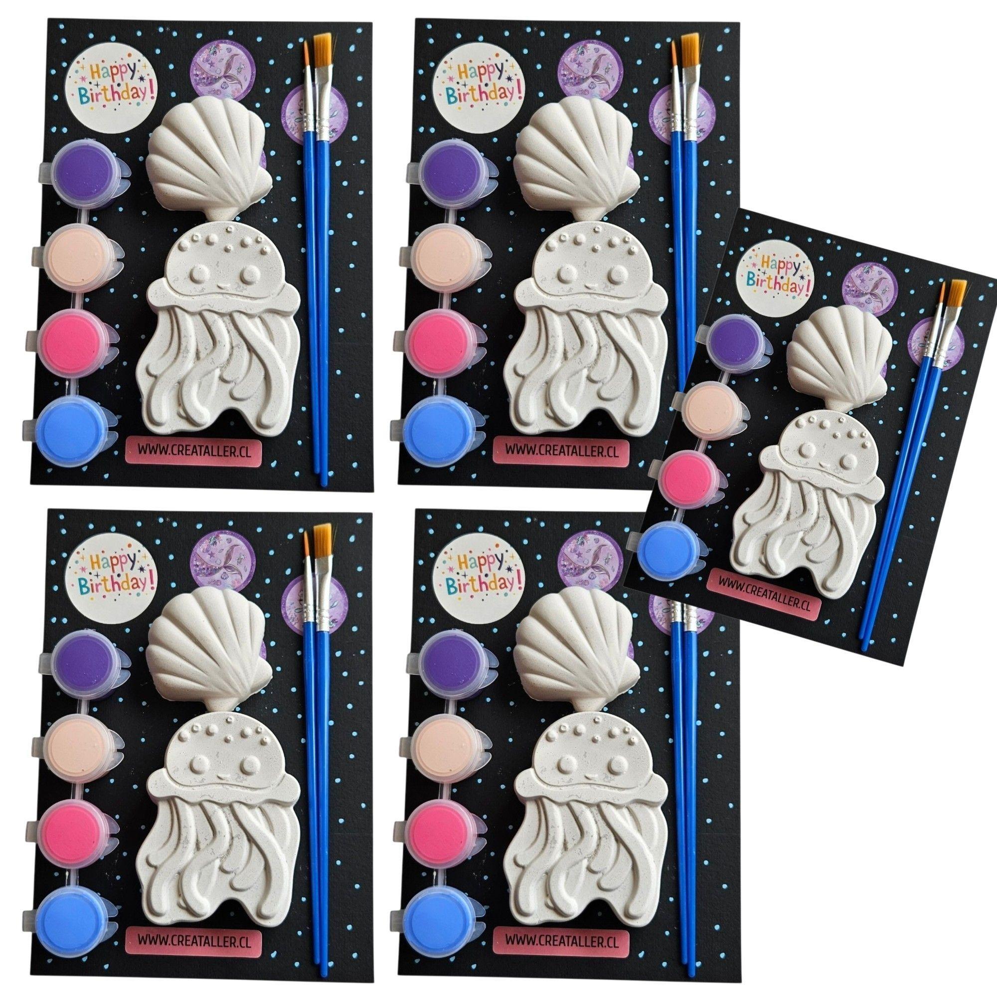 Pack de 5 kits creativo de yeso Medusa y conchita de mar-3