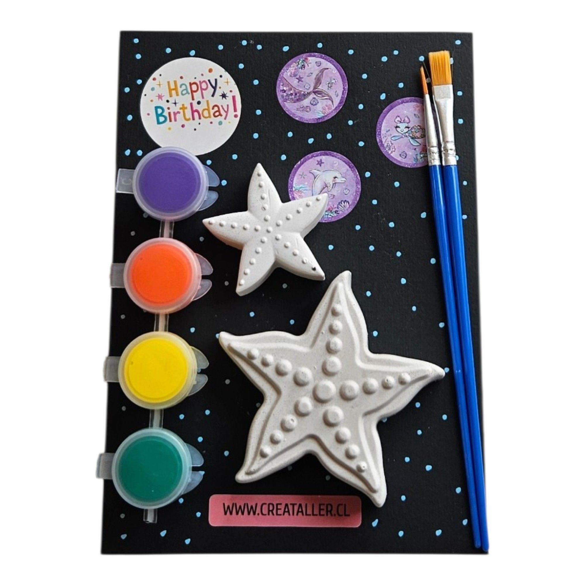 Pack de 5 kits creativo de yeso para fiestas ESTRELLAS DE MAR-0