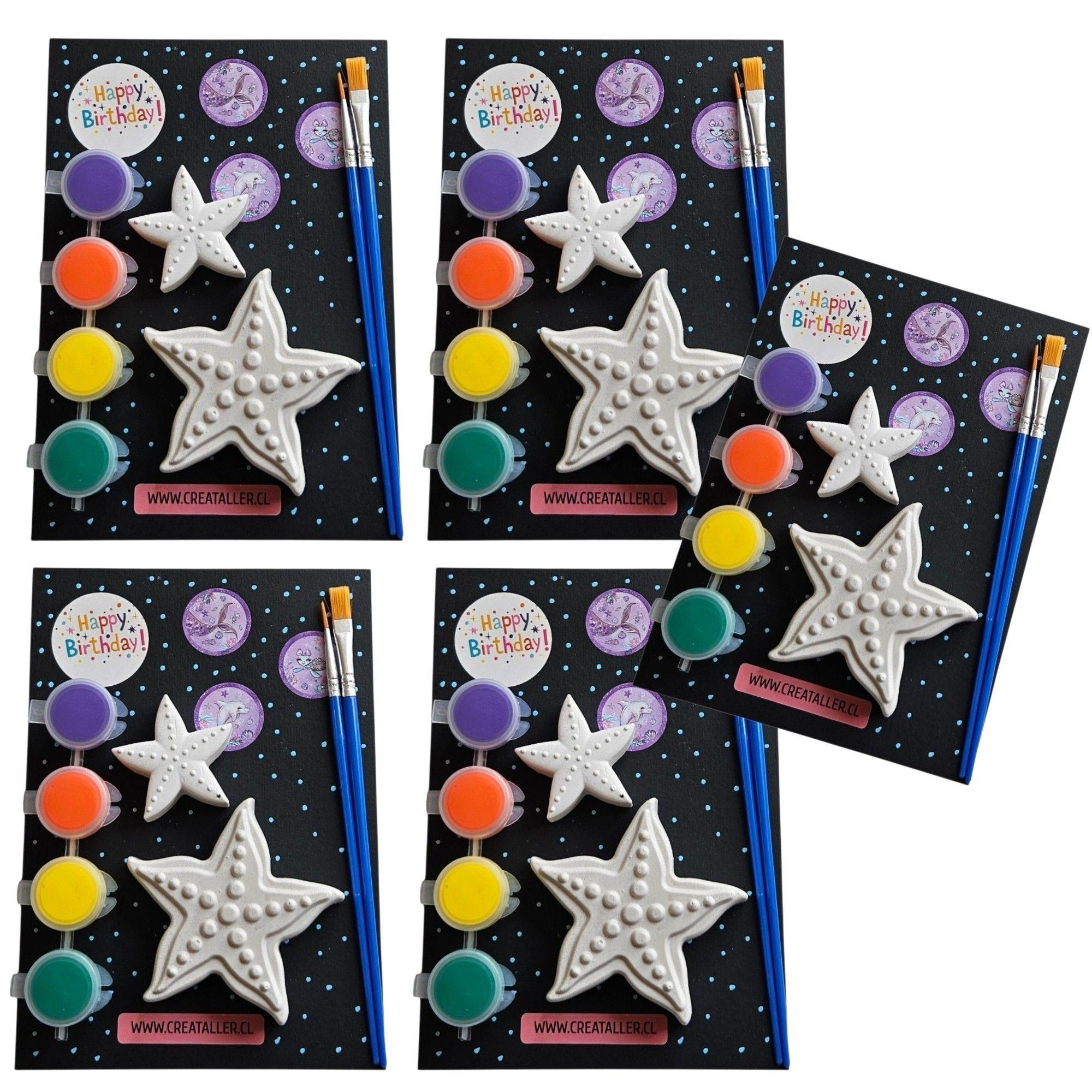 Pack de 5 kits creativo de yeso para fiestas ESTRELLAS DE MAR-3