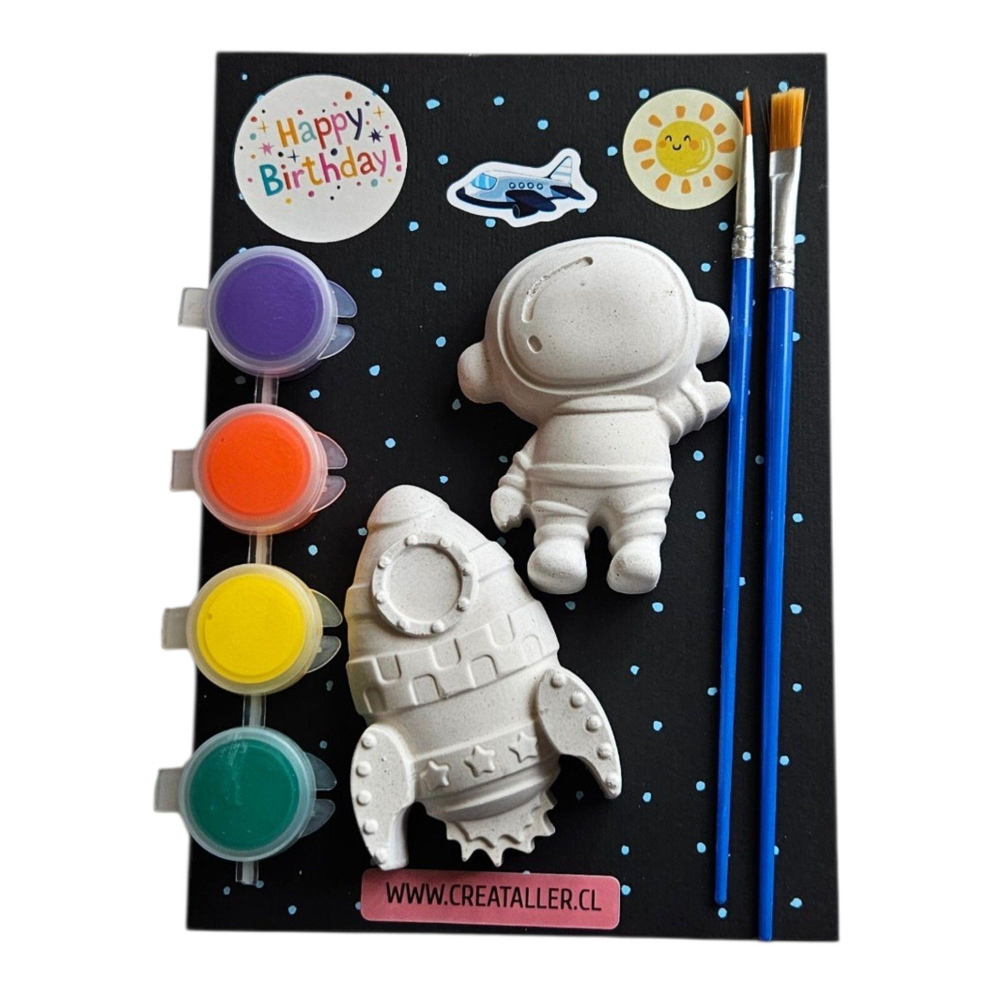 Pack de 5 kits creativo de yeso Astronauta y cohete-0