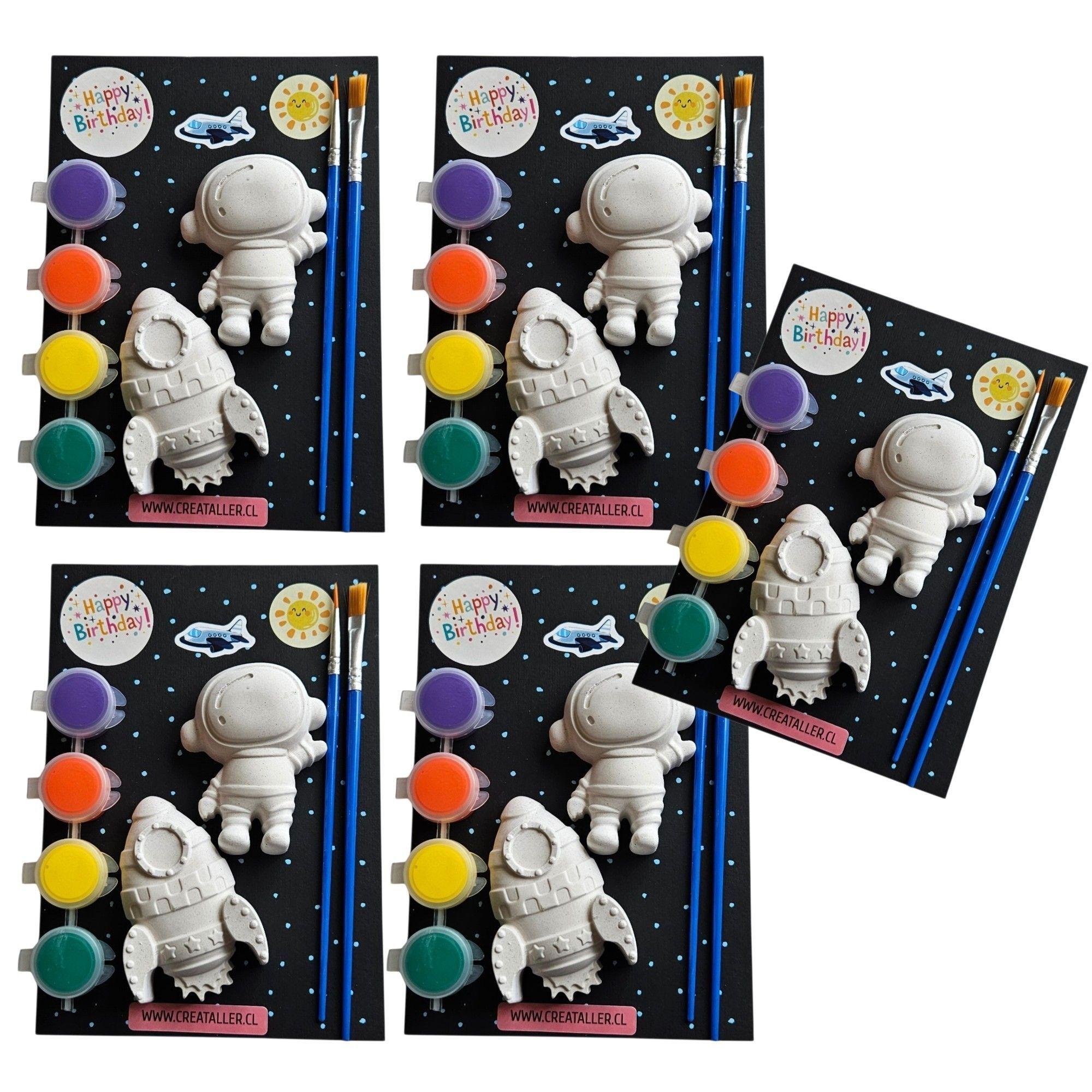 Pack de 5 kits creativo de yeso Astronauta y cohete-3
