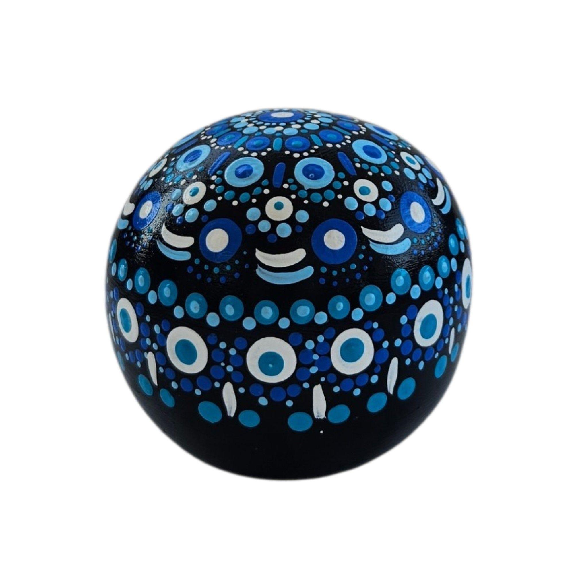 Esfera decorativa de cer mica pintada a mano 9cm-2