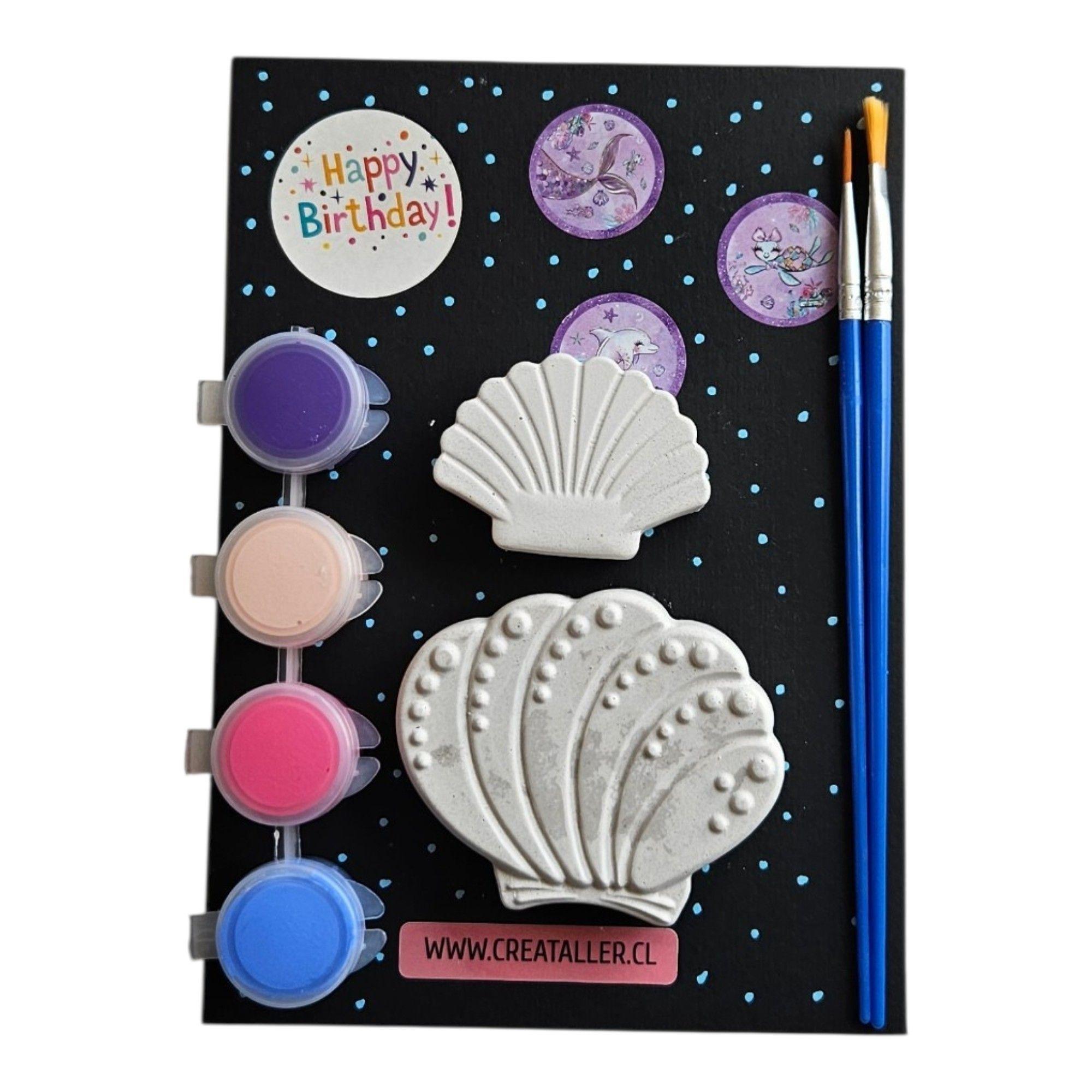Pack de 5 kits creativo de yeso para fiestas Conchitas de mar-0