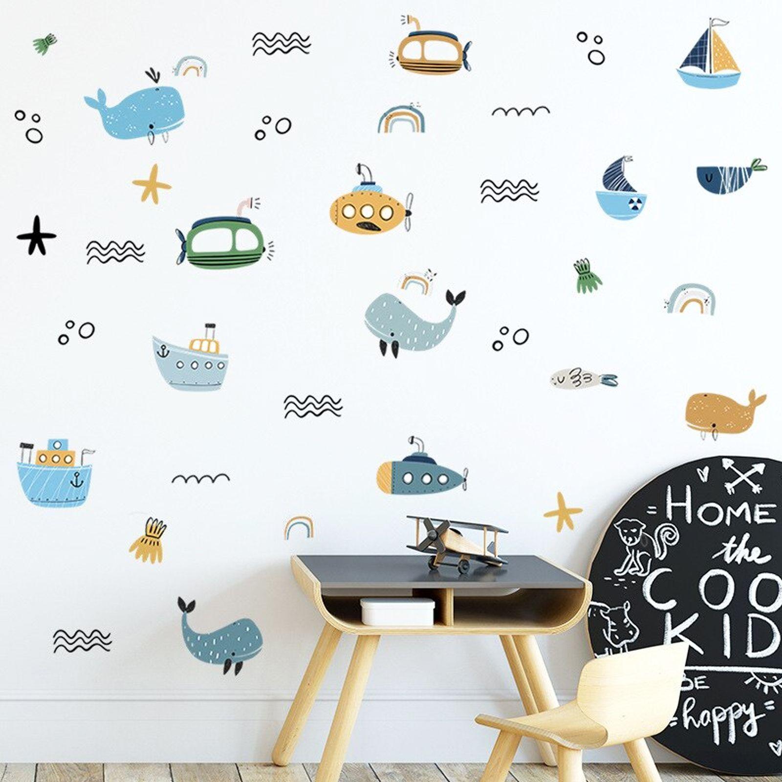 Submarinos vinilo stickers deco muro dormitorio infantil-0