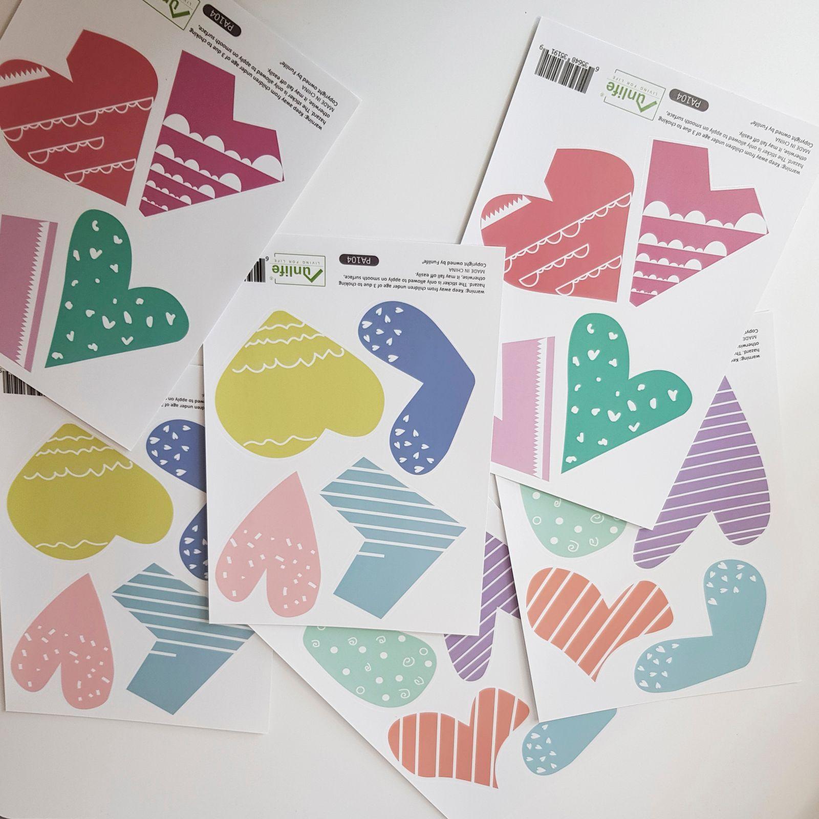 Corazones de colores vinilo stickers deco muro dormitorio infantil-2