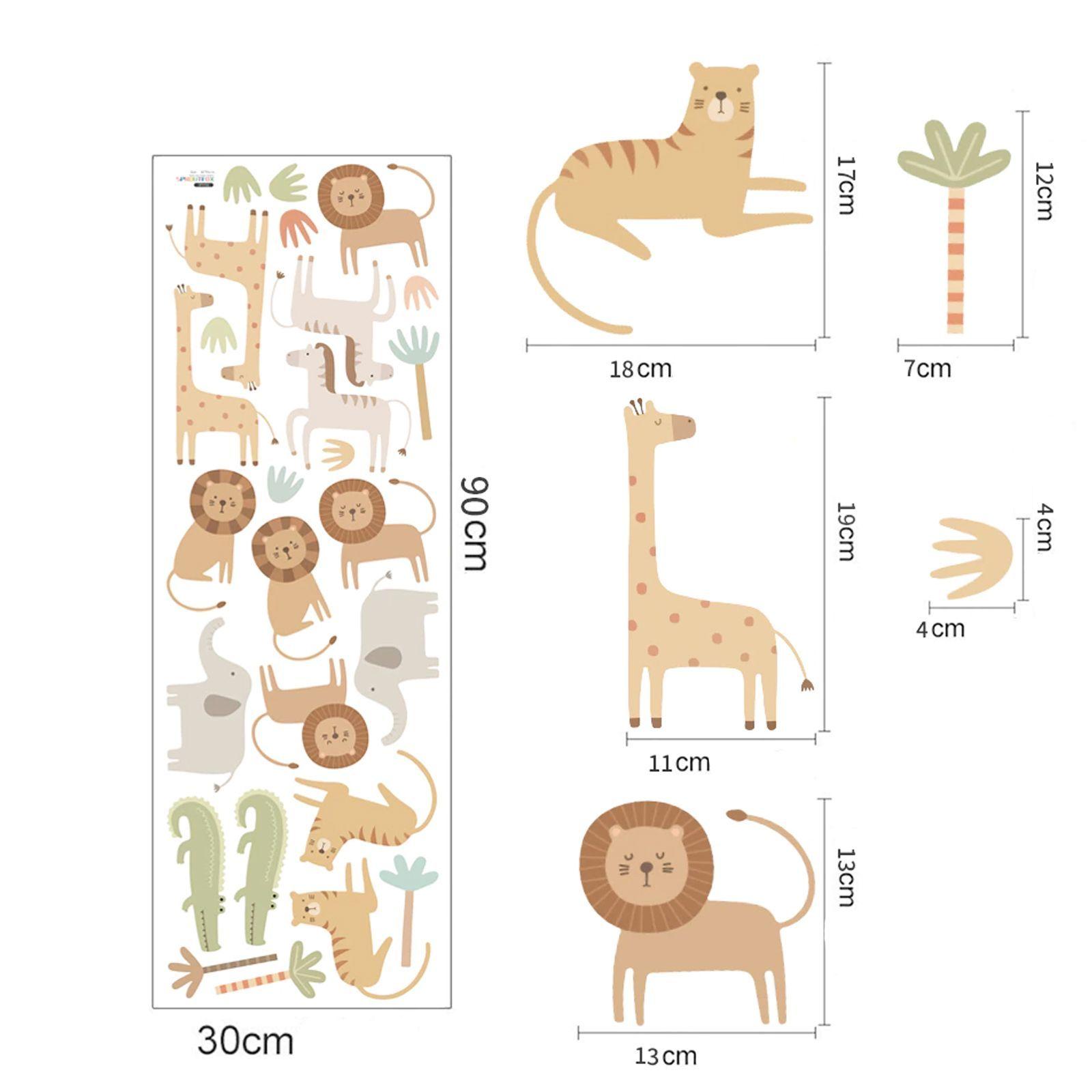 León, jirafa y cocodrilo, vinilo stickers deco muro dormitorio infantil-2
