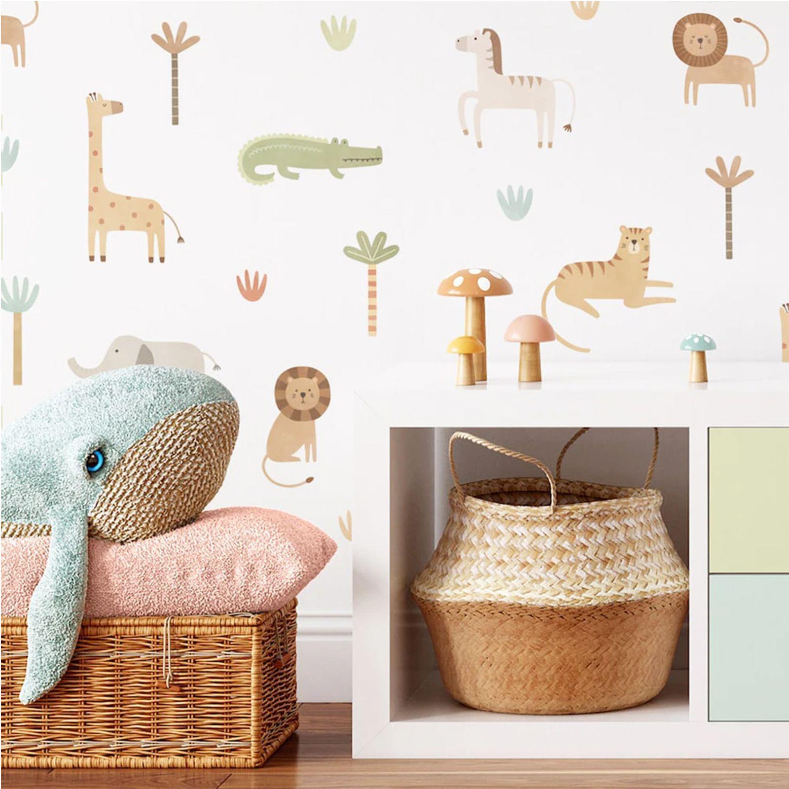 León, jirafa y cocodrilo, vinilo stickers deco muro dormitorio infantil-1