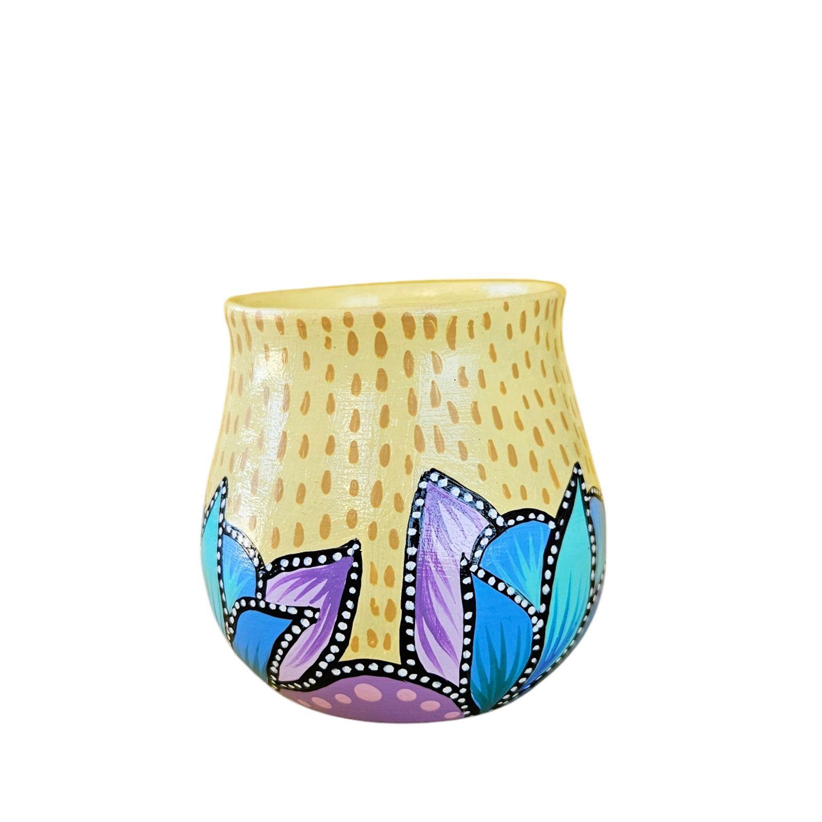 Portavela decorativa de cerámica-2