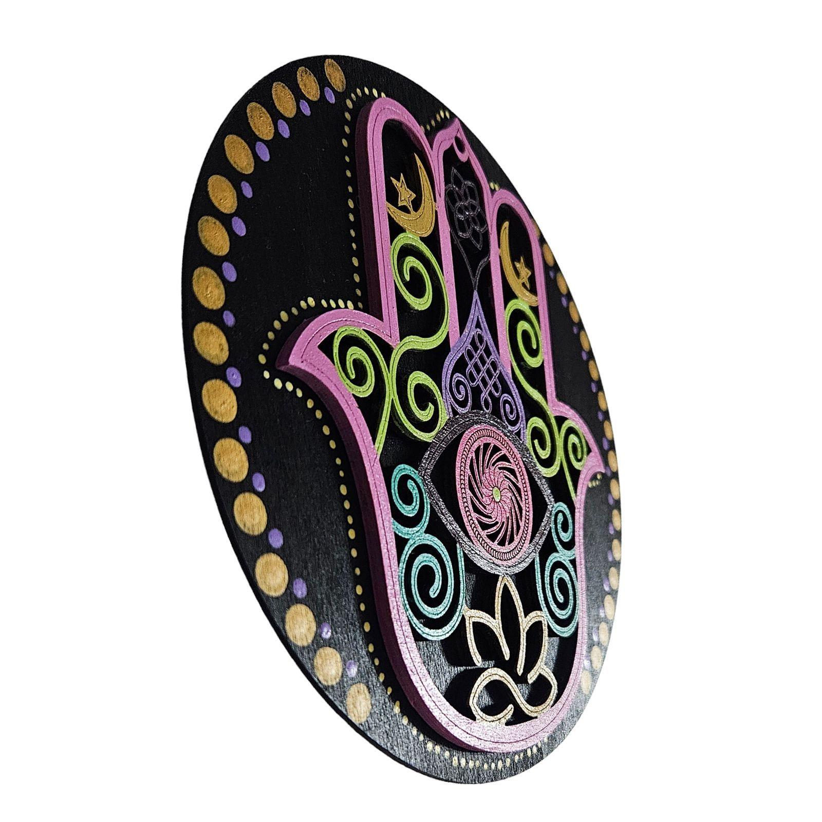 Cuadro mano de fátima hamsa de madera-1
