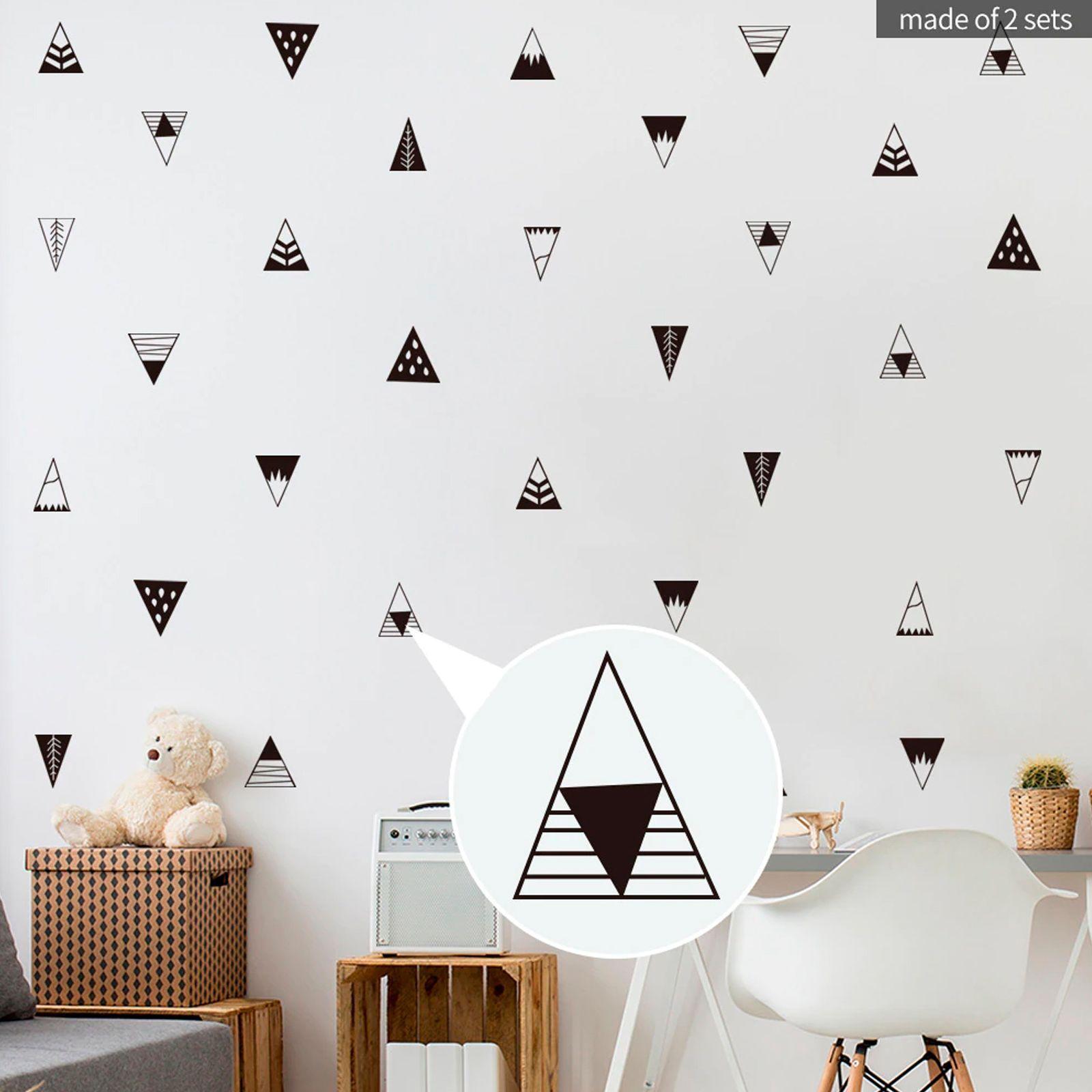 Triángulos negros, vinilo stickers deco muro-2