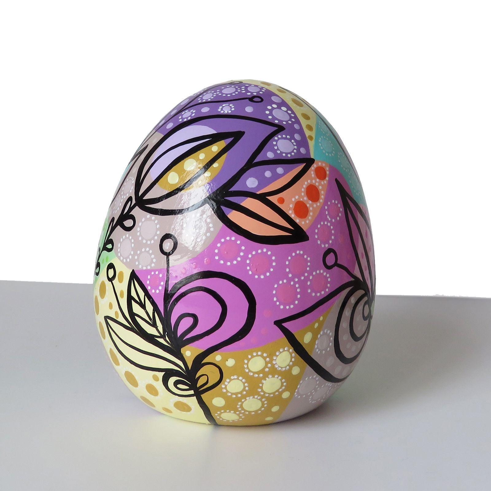 Huevo decorativo de cerámica 15cm-2