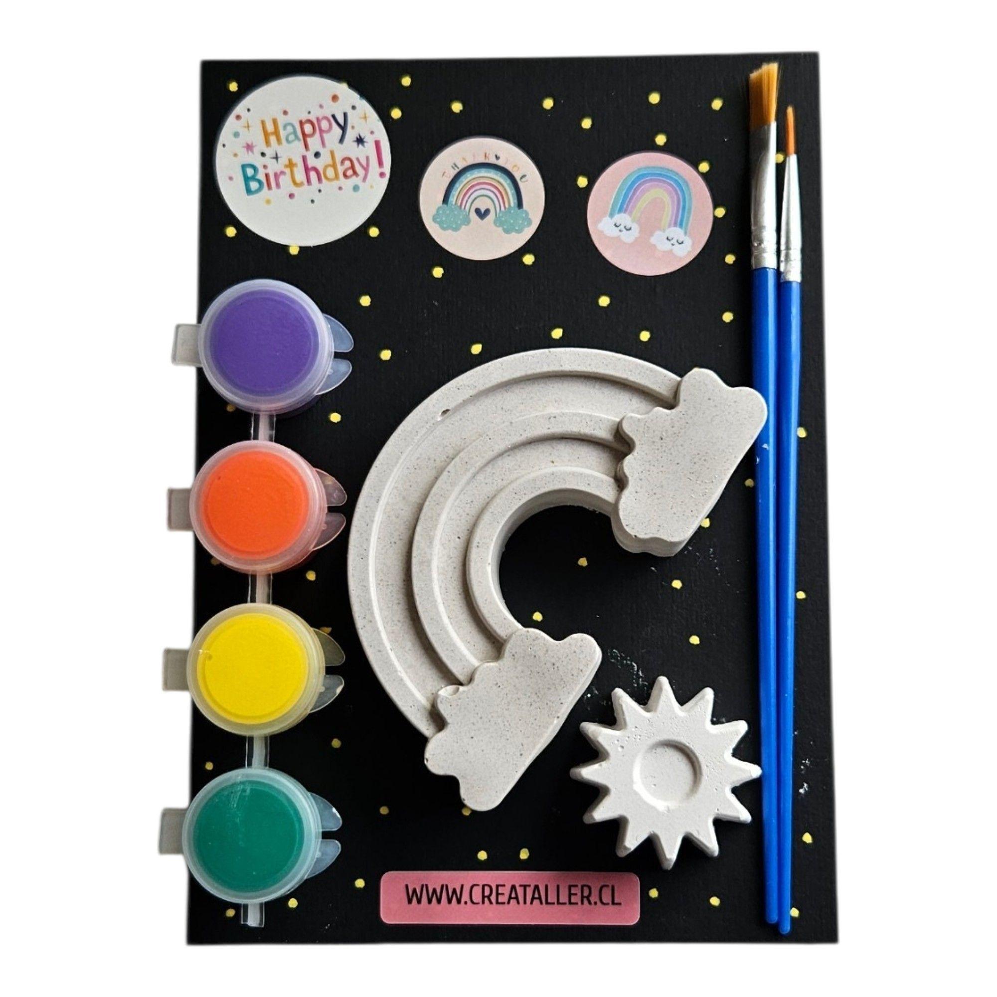 Pack de 5 kits creativo de yeso para fiestas Arcoiris-0
