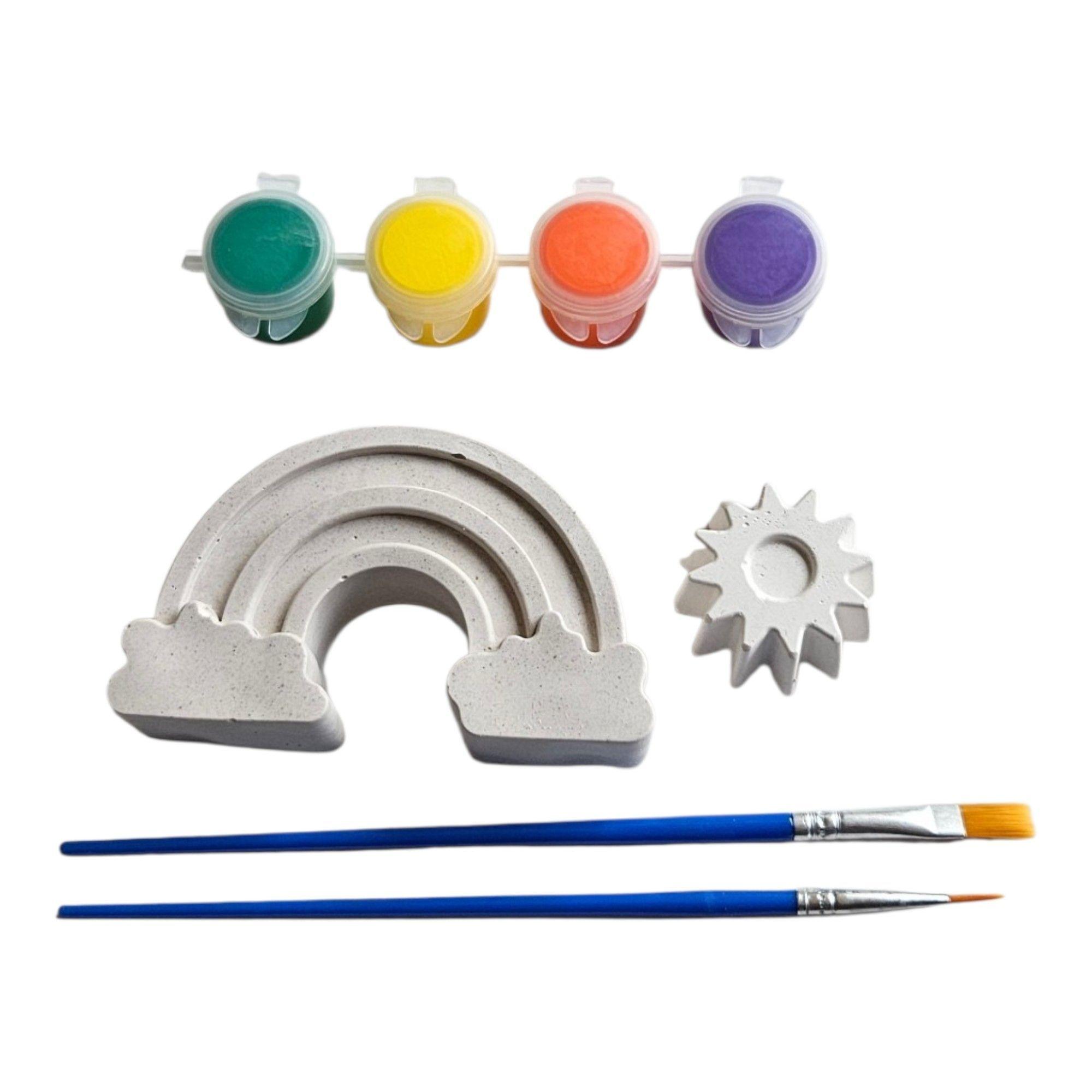 Pack de 5 kits creativo de yeso para fiestas Arcoiris-1