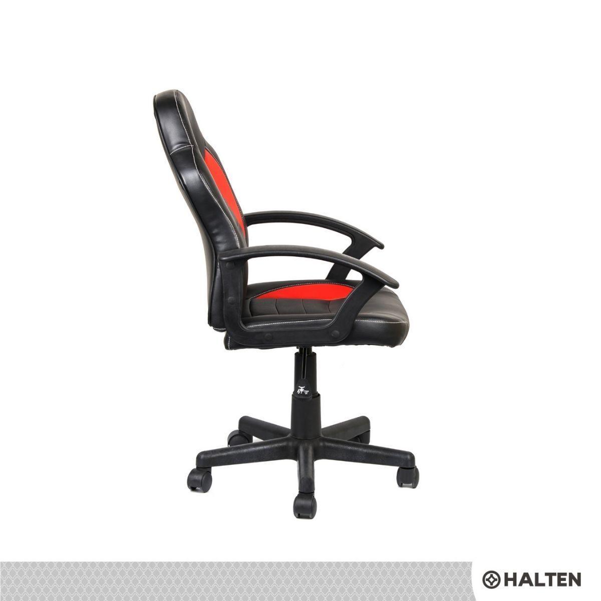 Silla de Escritorio Gamer Halten Negra y Roja-2