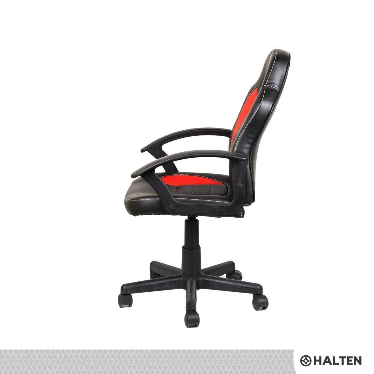 Silla de Escritorio Gamer Halten Negra y Roja-3