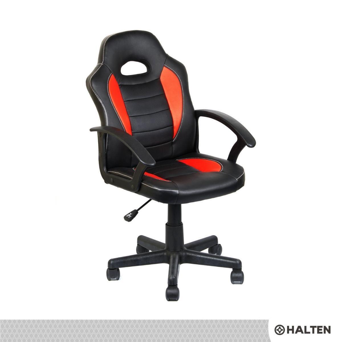 Silla de Escritorio Gamer Halten Negra y Roja-1