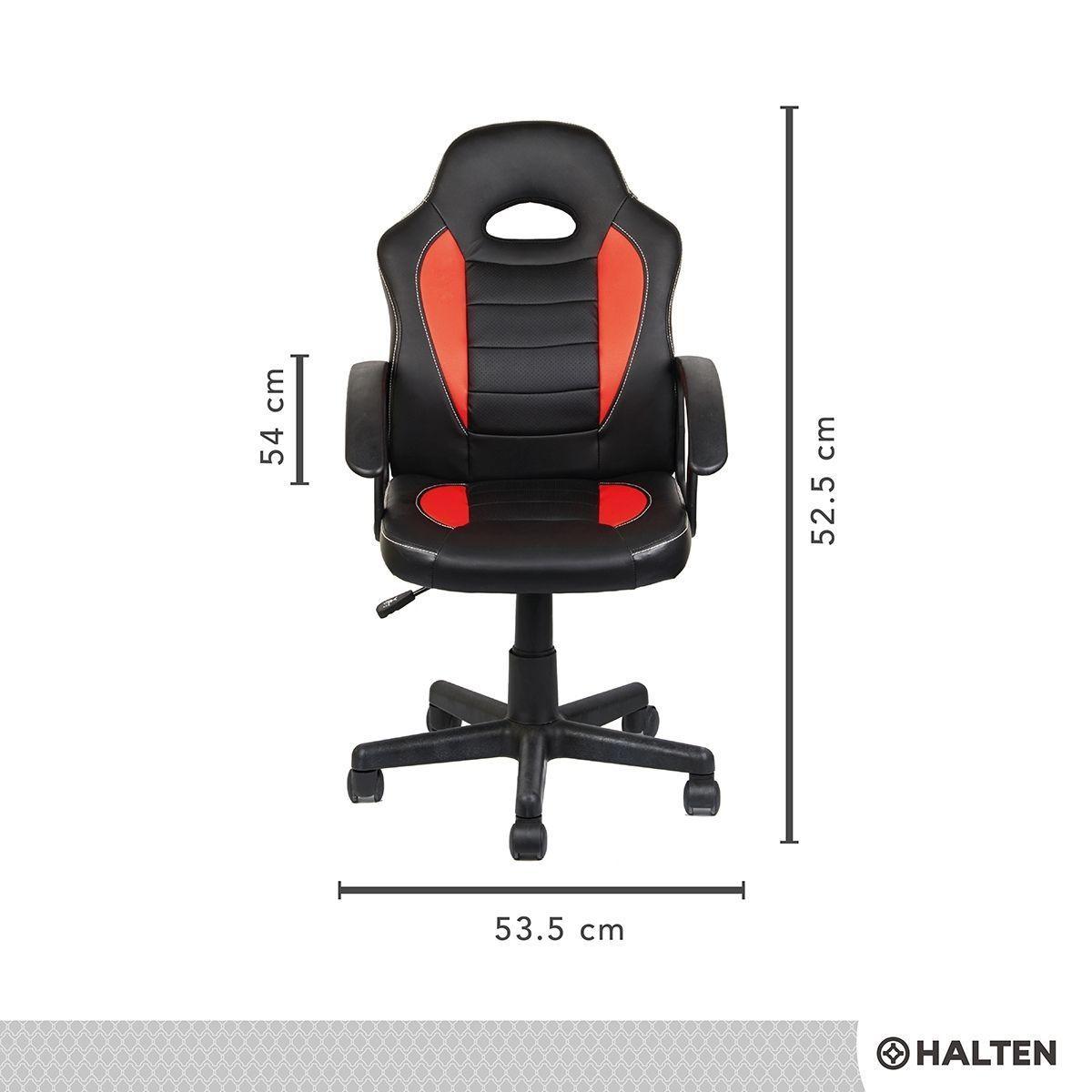 Silla de Escritorio Gamer Halten Negra y Roja-7