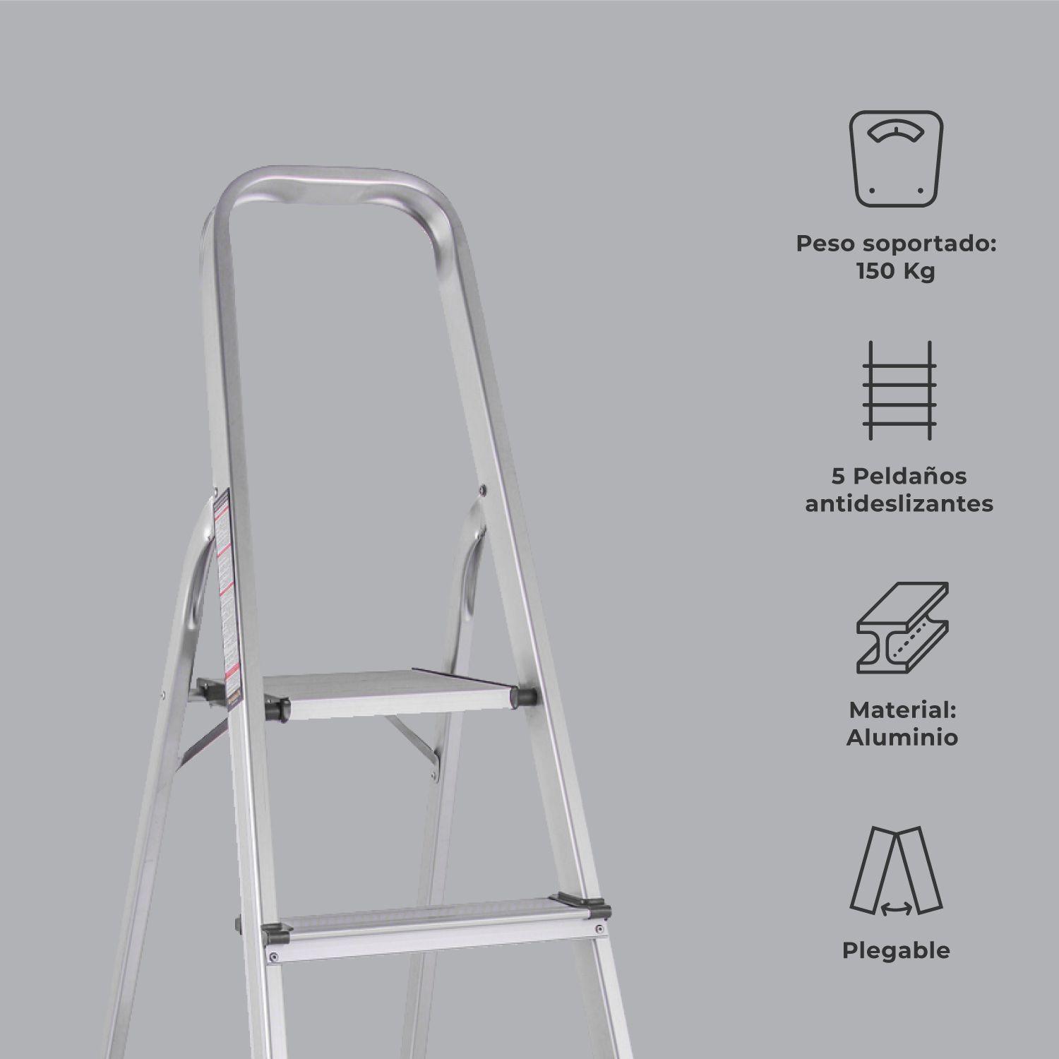 Escalera Halten de Acero Plegable 5 Peldaños-3