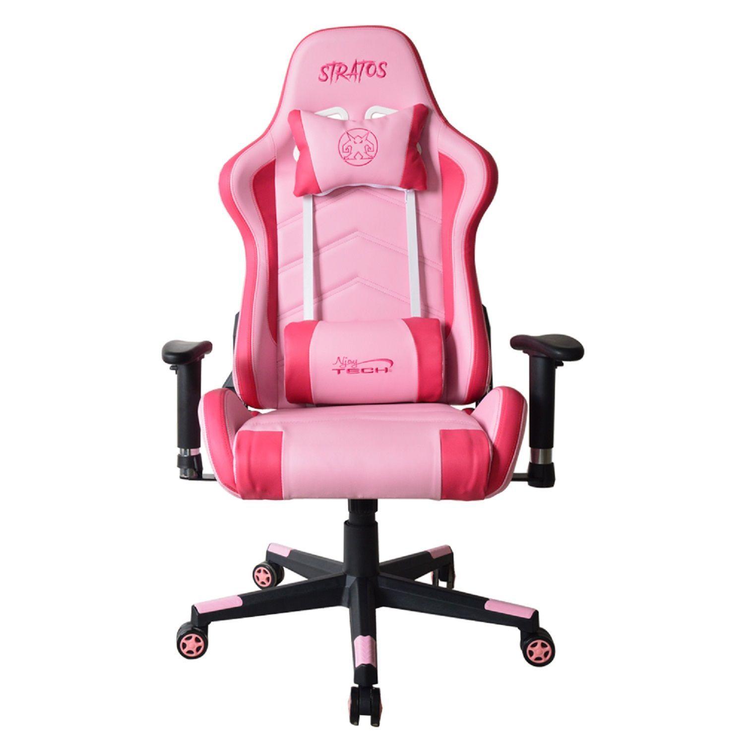 Silla Gamer Stratos Ergonómica Rosada-0