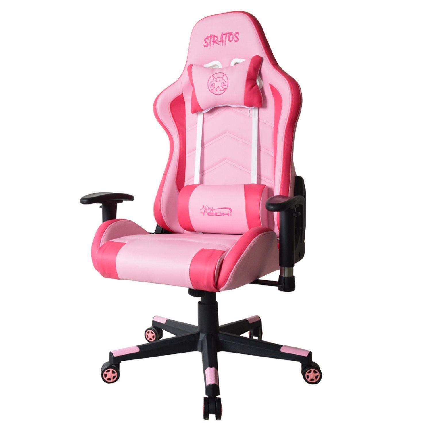 Silla Gamer Stratos Ergonómica Rosada-1