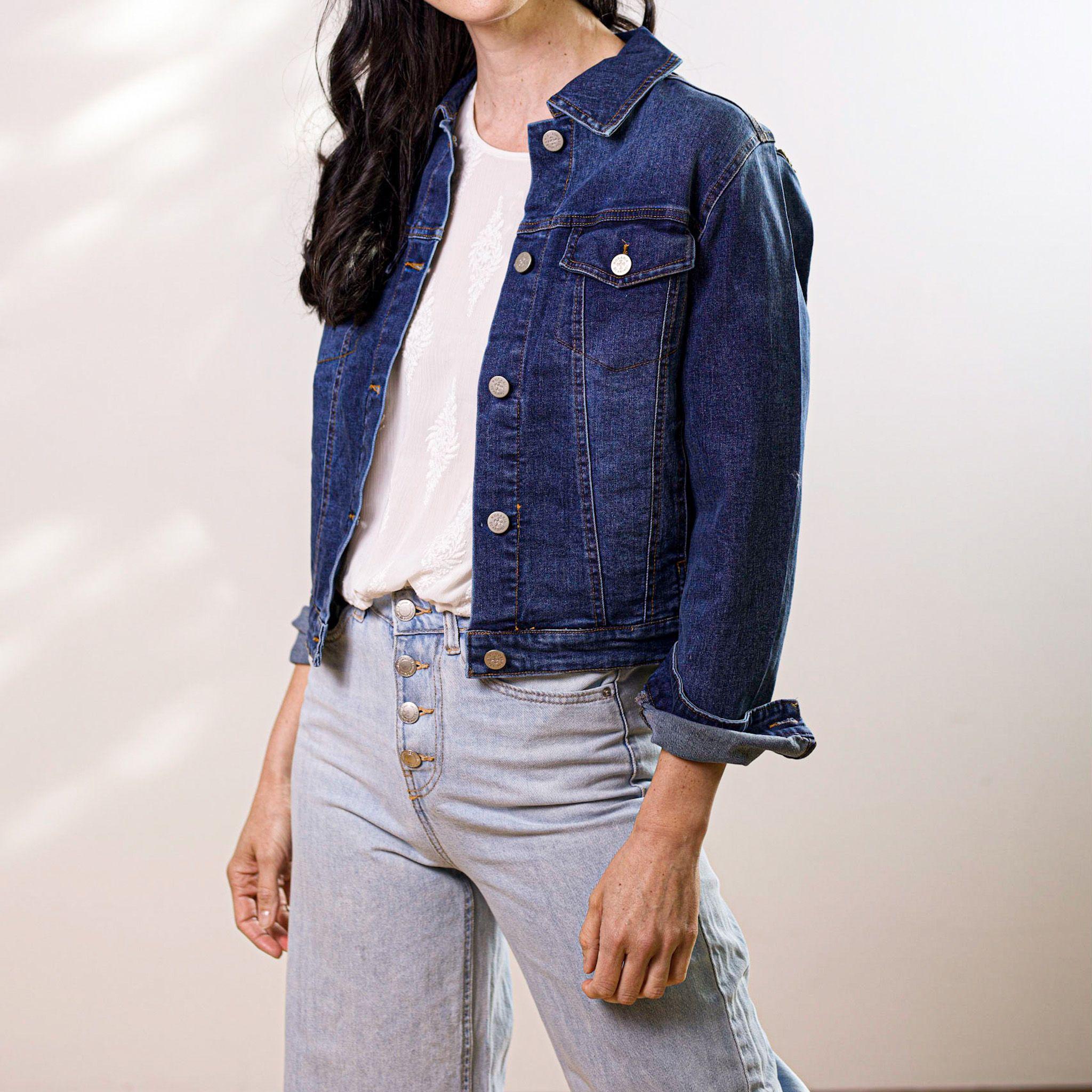 Chaqueta Elefante Denim Mezclilla Azul Bordada-2