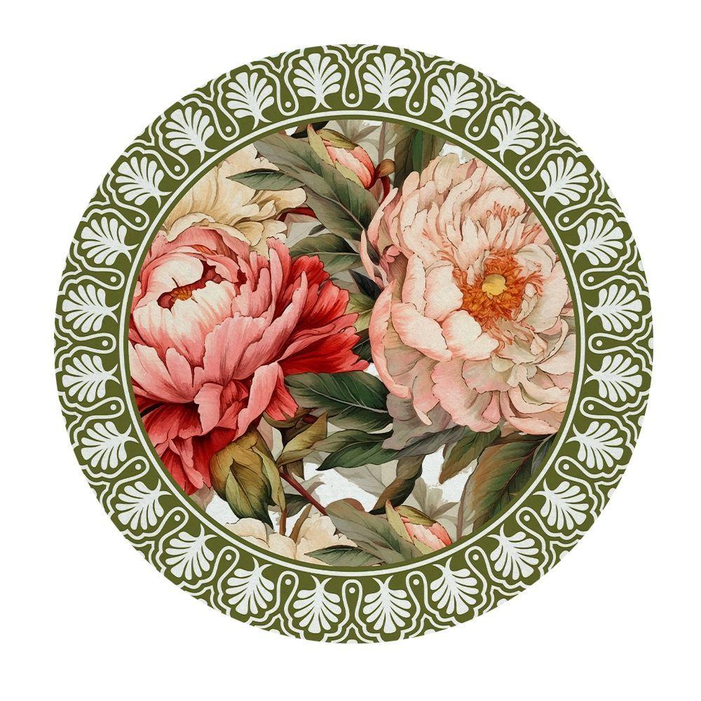 Set 4 Bajoplatos Camelia - 35 cm. diametro - con base - Tuyo Print-0