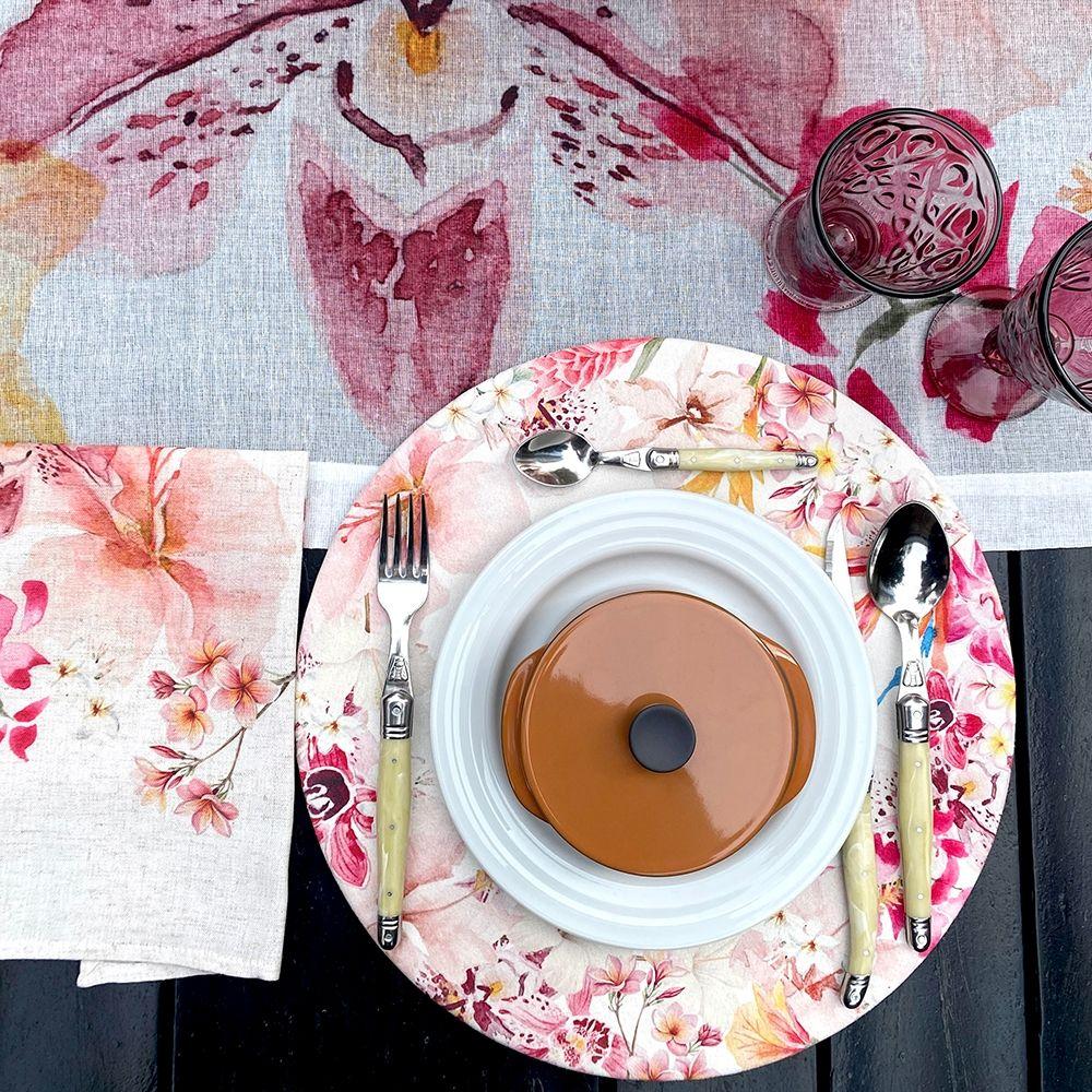 Set 4 Bajoplatos Hibiscus - Gamuza Poliester - 35 cm. Diametro-2