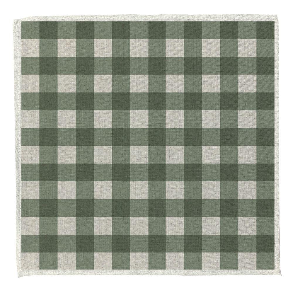Set 4 Servilletas Vichy Verde - Lino Poliester - 44 x 44 cm-0