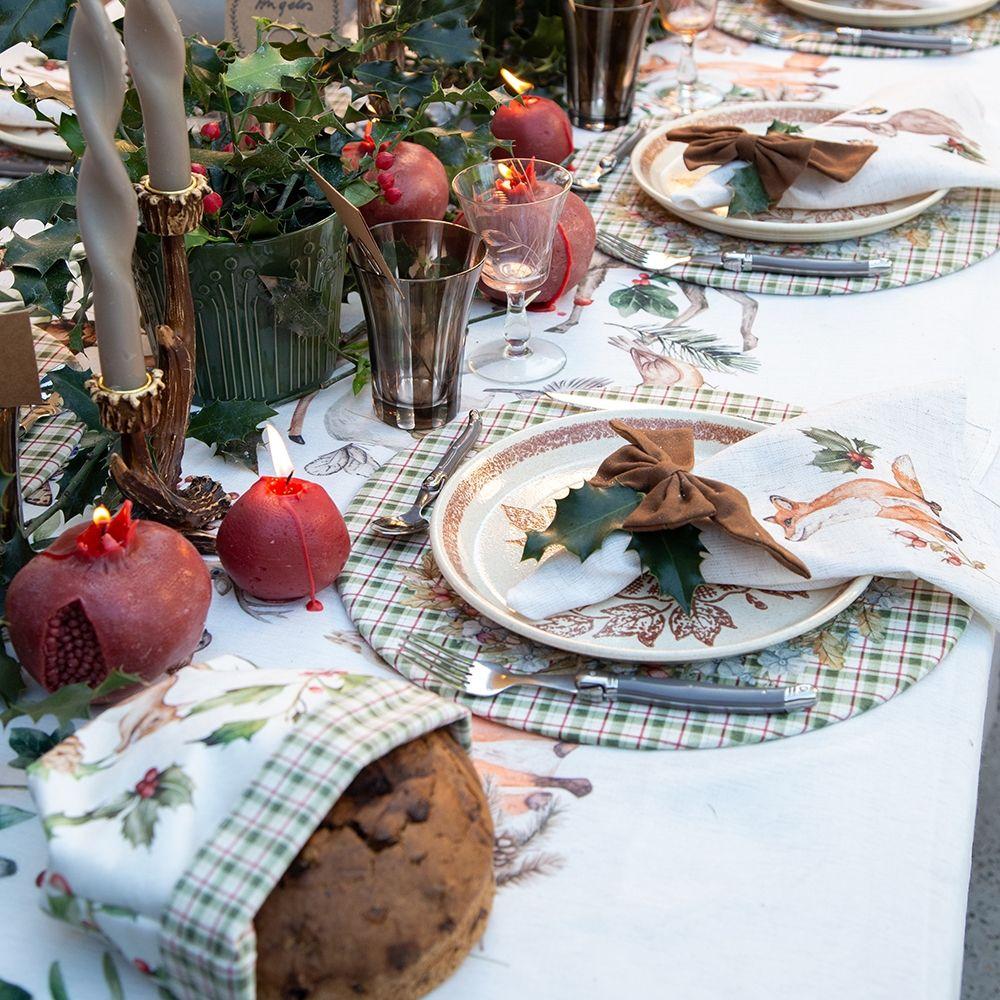 Set 4 Bajoplatos, Woodland - 35 cm. -  con base-7