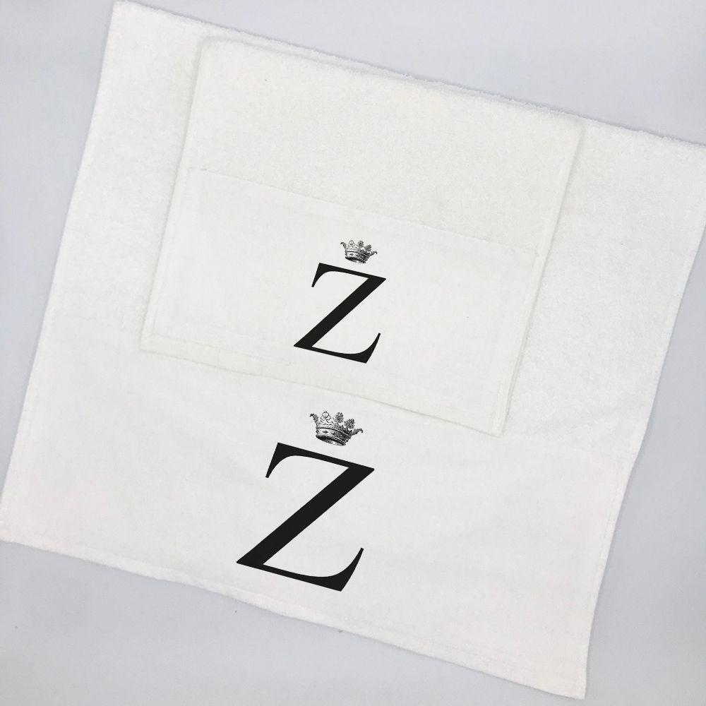 Juego de Toallas mano y visita Letras Corona Z-0