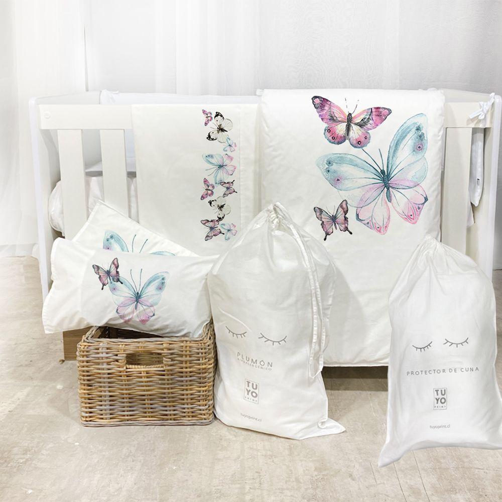 Set Cuna Mariposas Rosadas-2