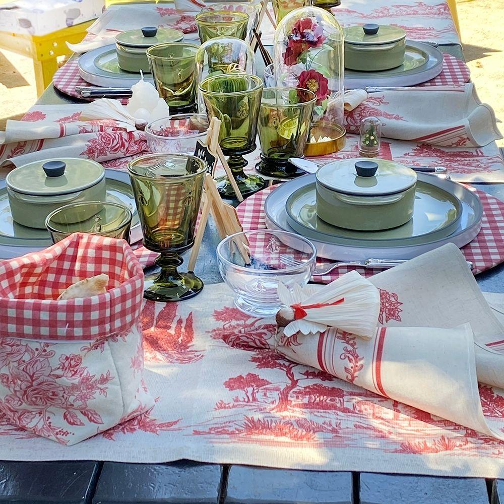 Set 4 Servilletas Toile Rojo - Lino Poliester - 44 cm. x 44 cm.-2