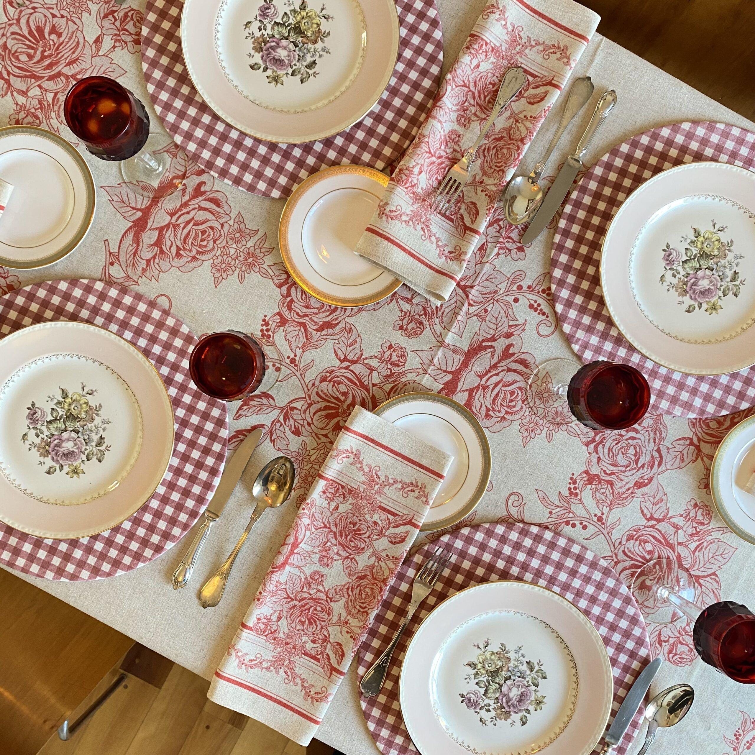 Set 4 Servilletas Toile Rojo - Lino Poliester - 44 cm. x 44 cm.-3