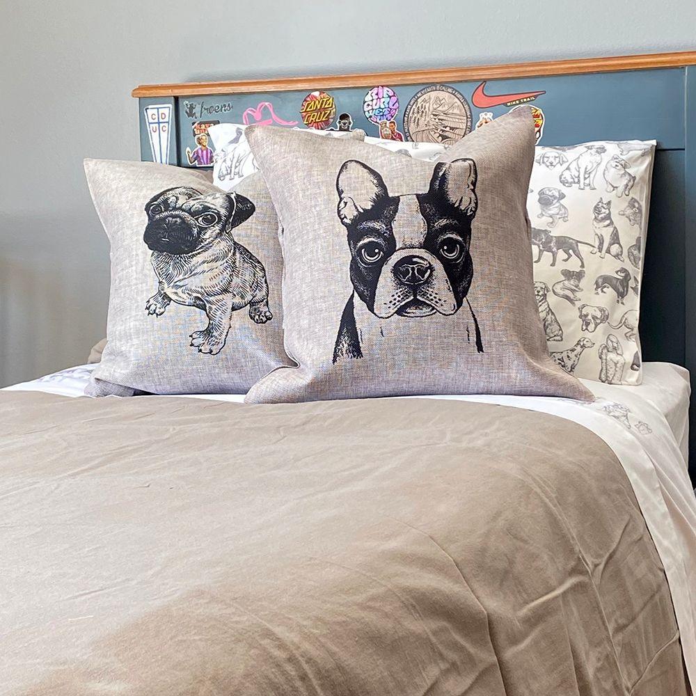 Cojín Black Pug, 45x45-2