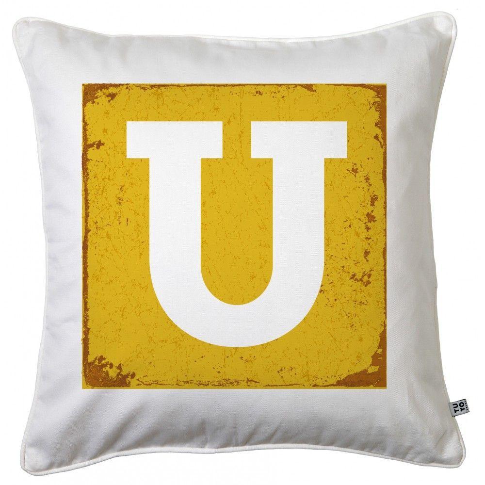 Cojín Letra S - Amarillo-Blanco - 45x45-2