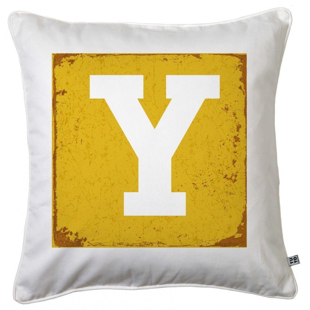 Cojín Letra S - Amarillo-Blanco - 45x45-3