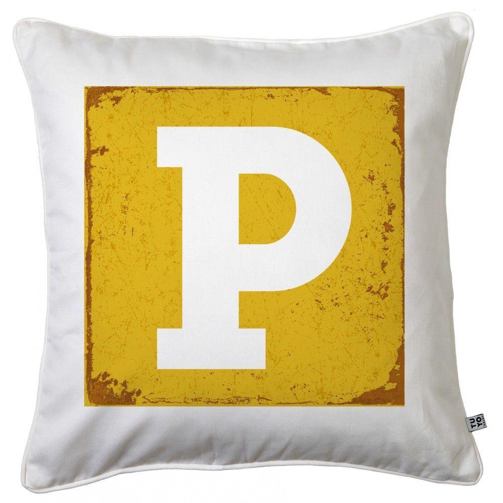 Cojín Letra S - Amarillo-Blanco - 45x45-5